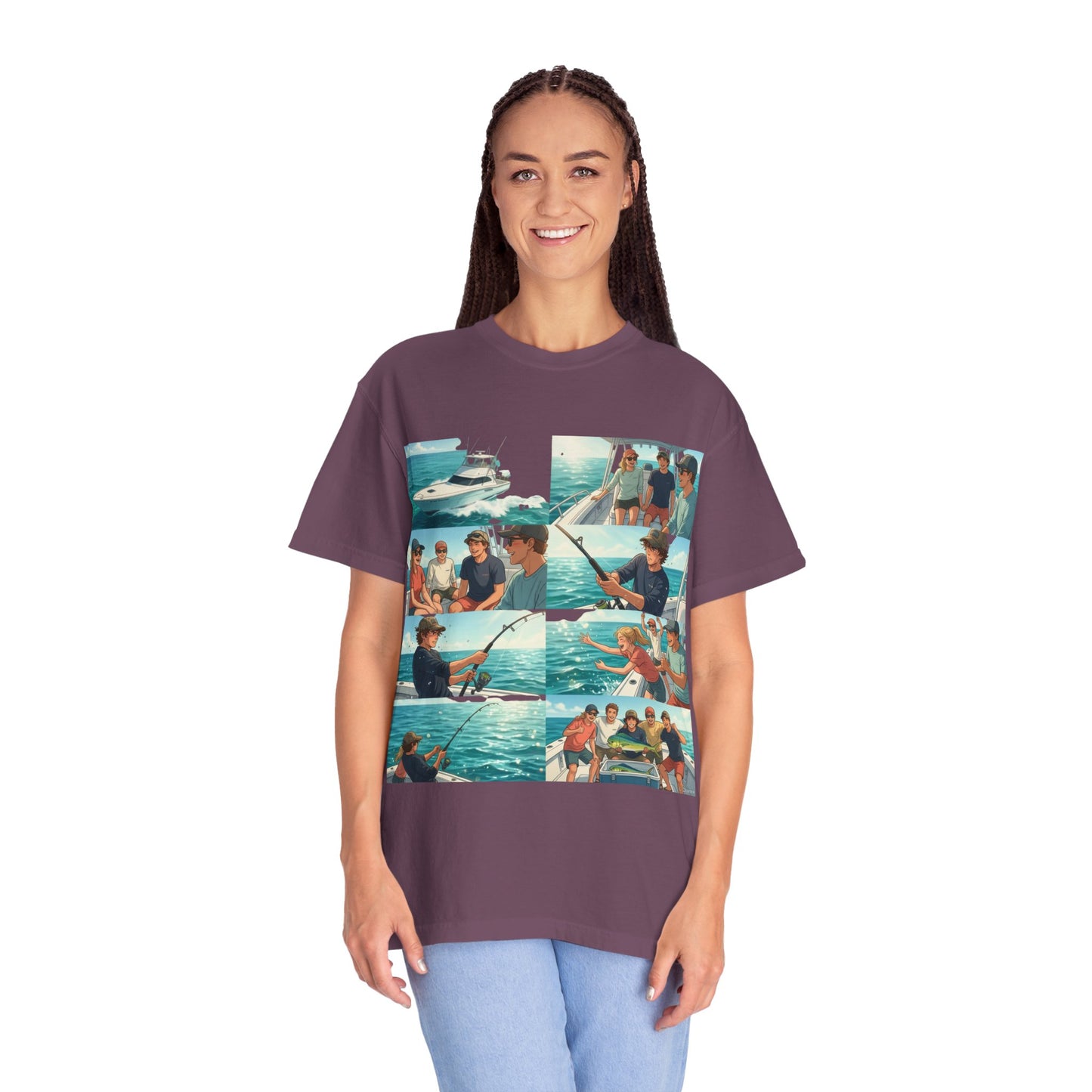 Deep Sea Energy (Friends Fishing Edition) Fishing Trip Photo Collage T-Shirt