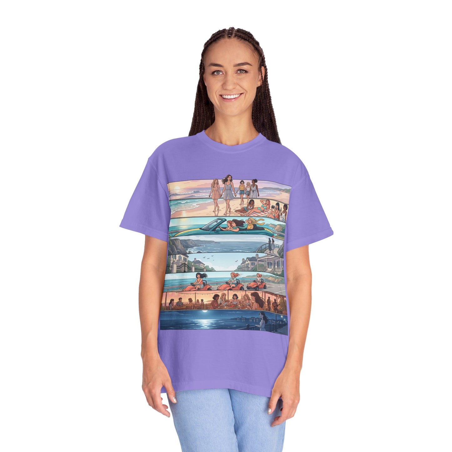 Beach Day Comic Panel T-Shirt — 'Meet Me Where the Waves' Graphic Tee