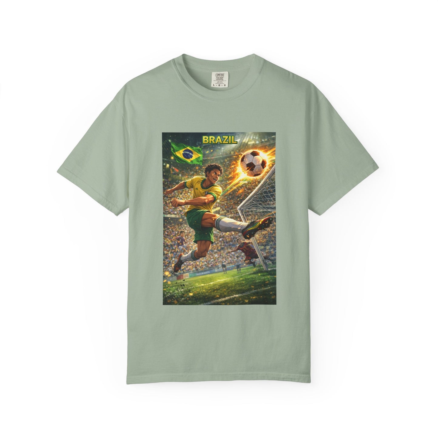 Brazil Soccer T-Shirt – Vintage Player Kick Graphic (Brazil)