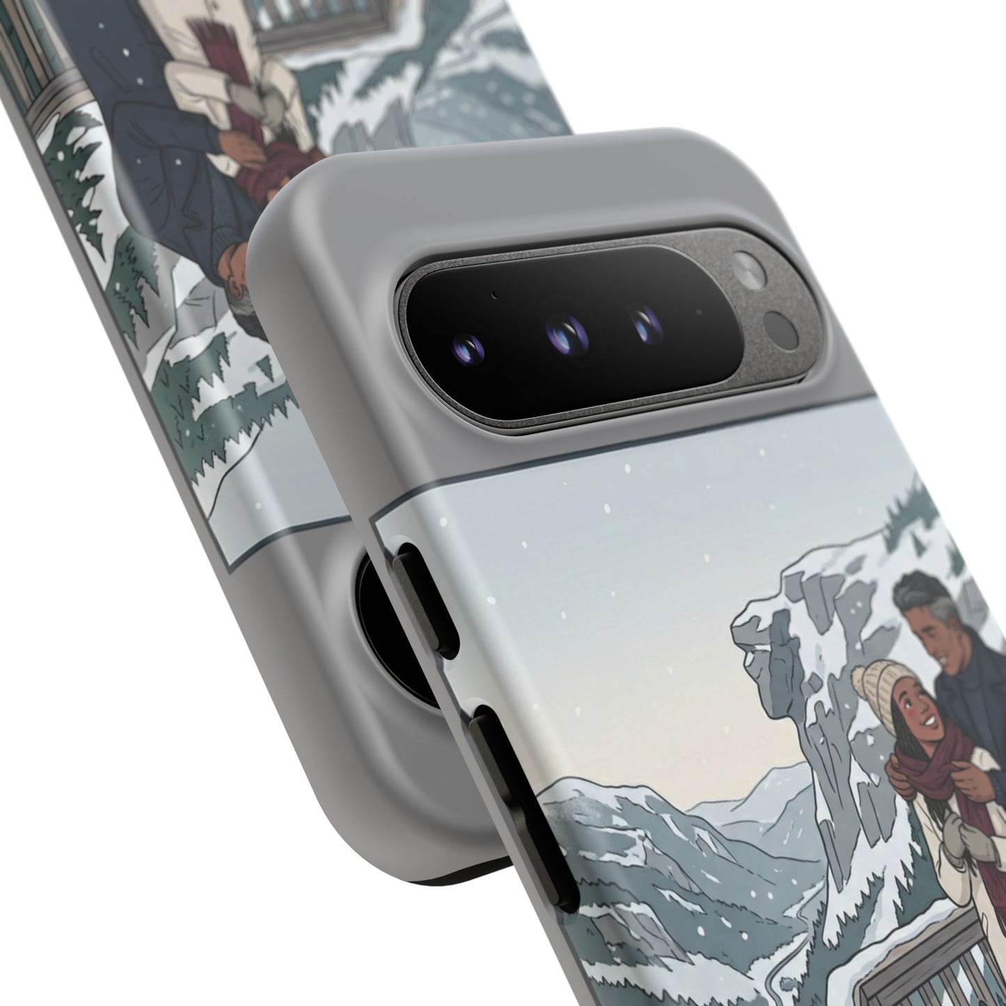 Winter Scenic Phone Case — Franconia Notch NH Couples & Husky Design