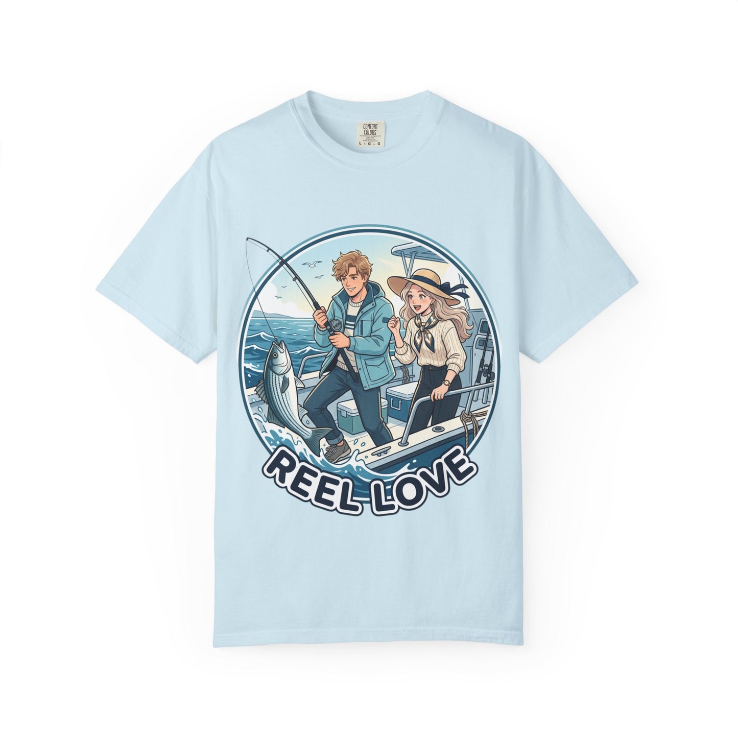 Reel Love Fishing T-Shirt — Cute Couple Anglers Graphic Tee