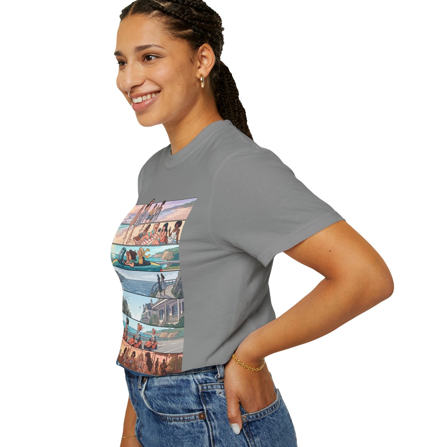 Beach Day Comic Panel T-Shirt — 'Meet Me Where the Waves' Graphic Tee