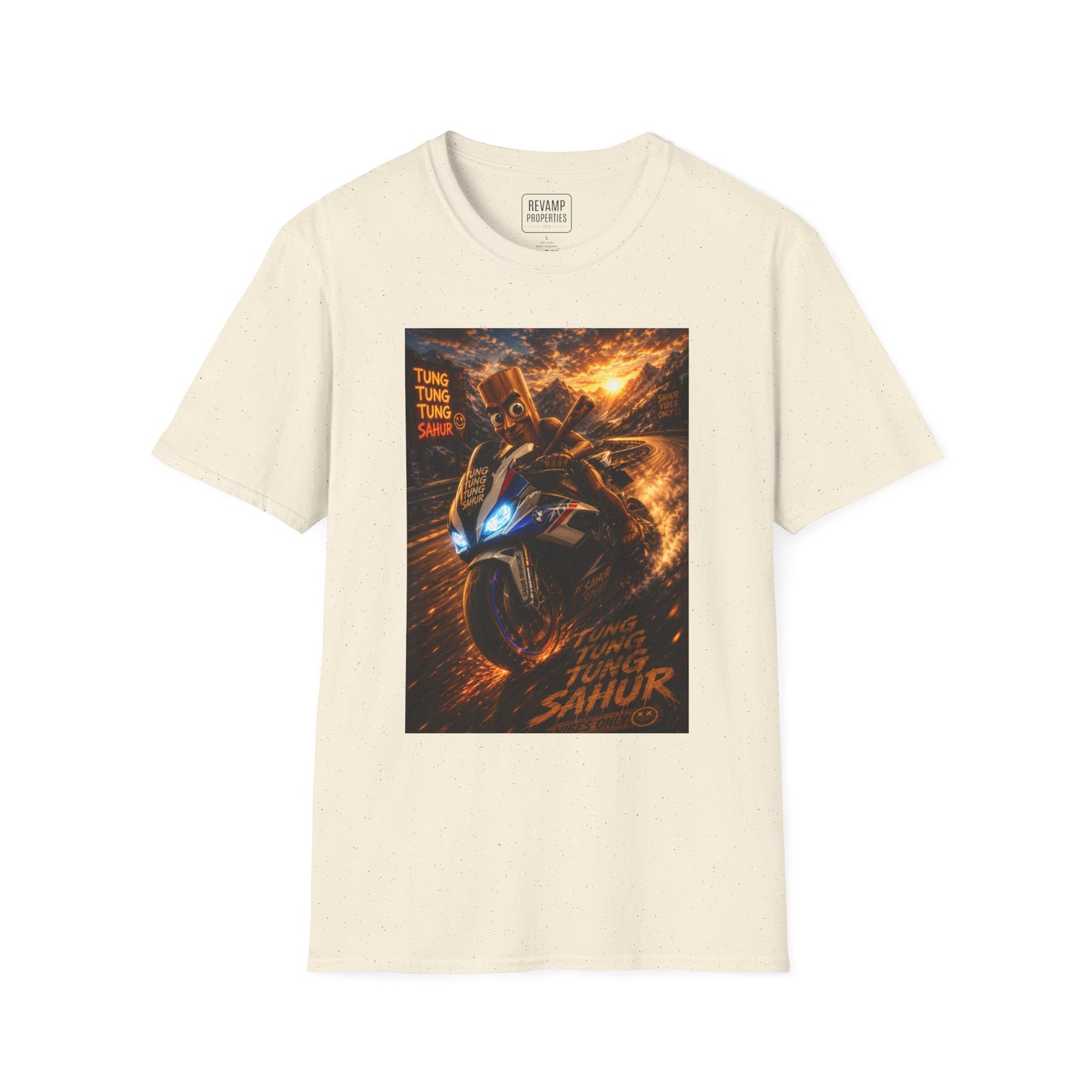 Tung Tung Tung Sahur 2 Wheels On Steel & Fire T-Shirt — "Time To Turn The Tide" Tee