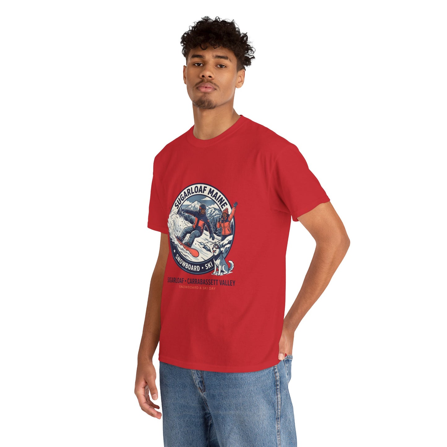 Sugarloaf Maine Snowboard & Ski T‑Shirt — Sugarloaf‑Carrabassett Valley Retro Graphic Tee