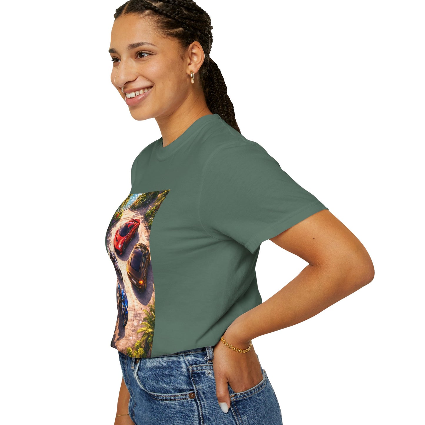 MULTI-VEHICLE - T-Shirt — Tropical Sports Cars & Motorbikes Print