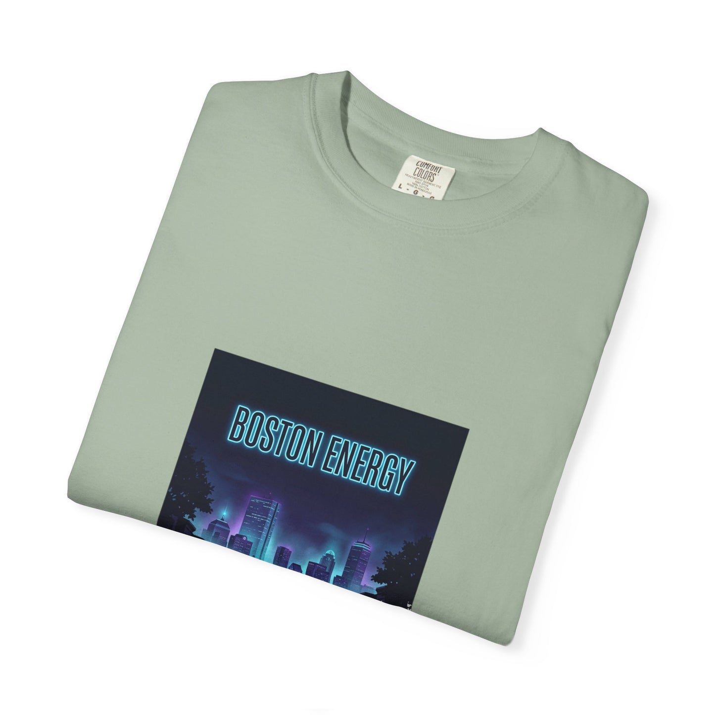 T-Shirt — "Boston Energy" Neon Cityscape Graphic Tee