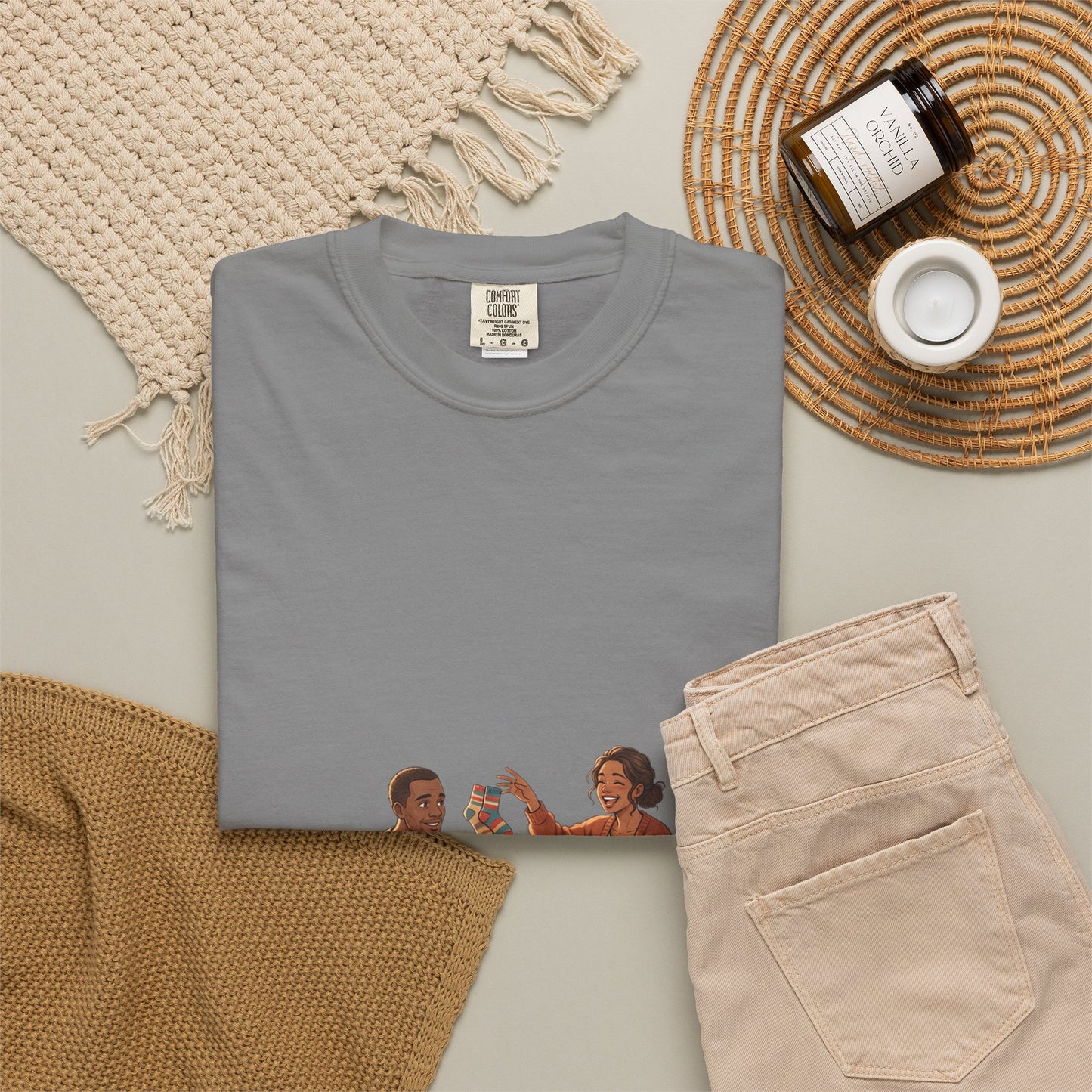 Picnic Cheers T-Shirt — Vintage Couple & Dog Illustration Tee
