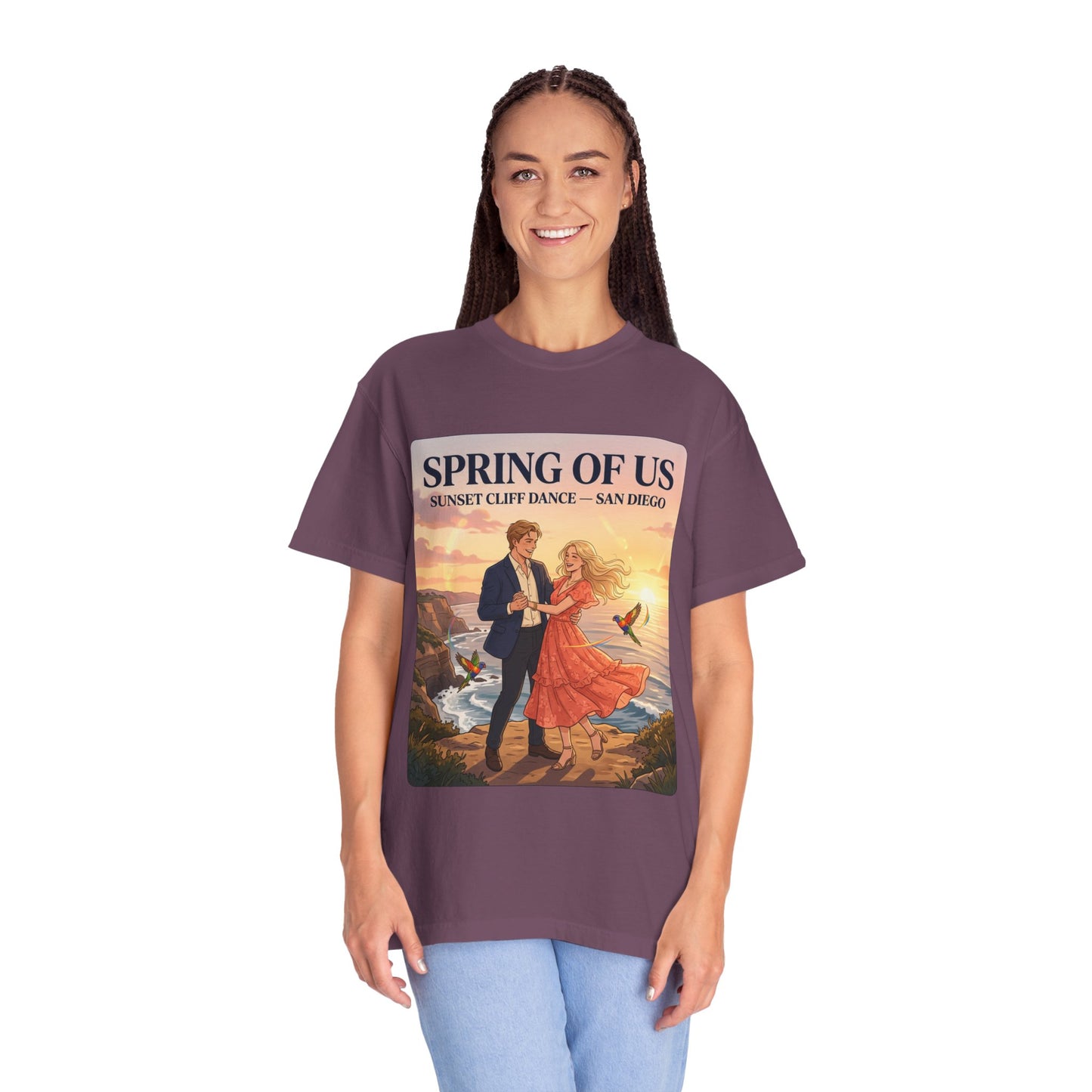 Spring of Us T‑Shirt — Sunset Cliff Dance San Diego Vintage Romance Tee