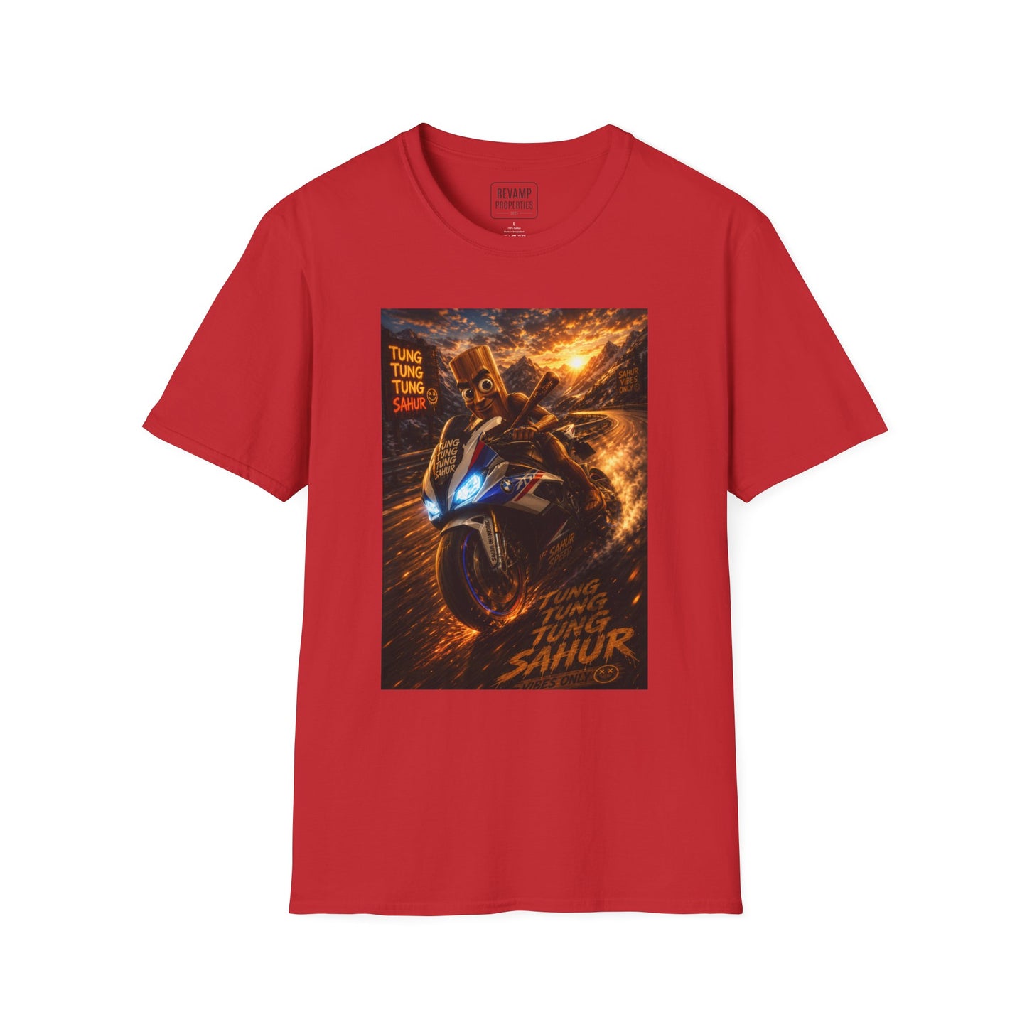 Tung Tung Tung Sahur 2 Wheels On Steel & Fire T-Shirt — "Time To Turn The Tide" Tee
