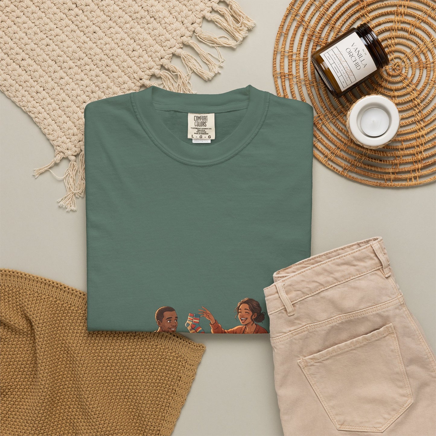 Picnic Cheers T-Shirt — Vintage Couple & Dog Illustration Tee