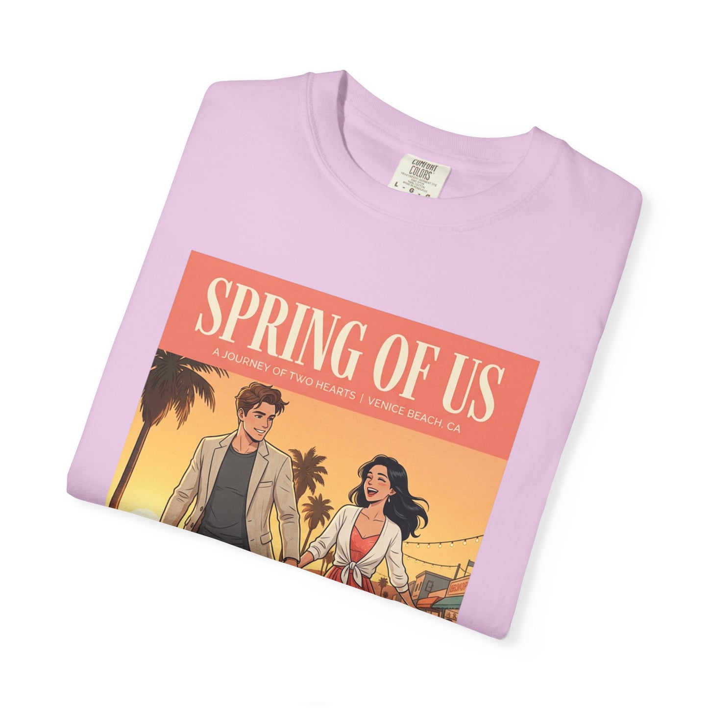 Spring of Us T-Shirt — Vintage Romantic Beach Couple Graphic Tee