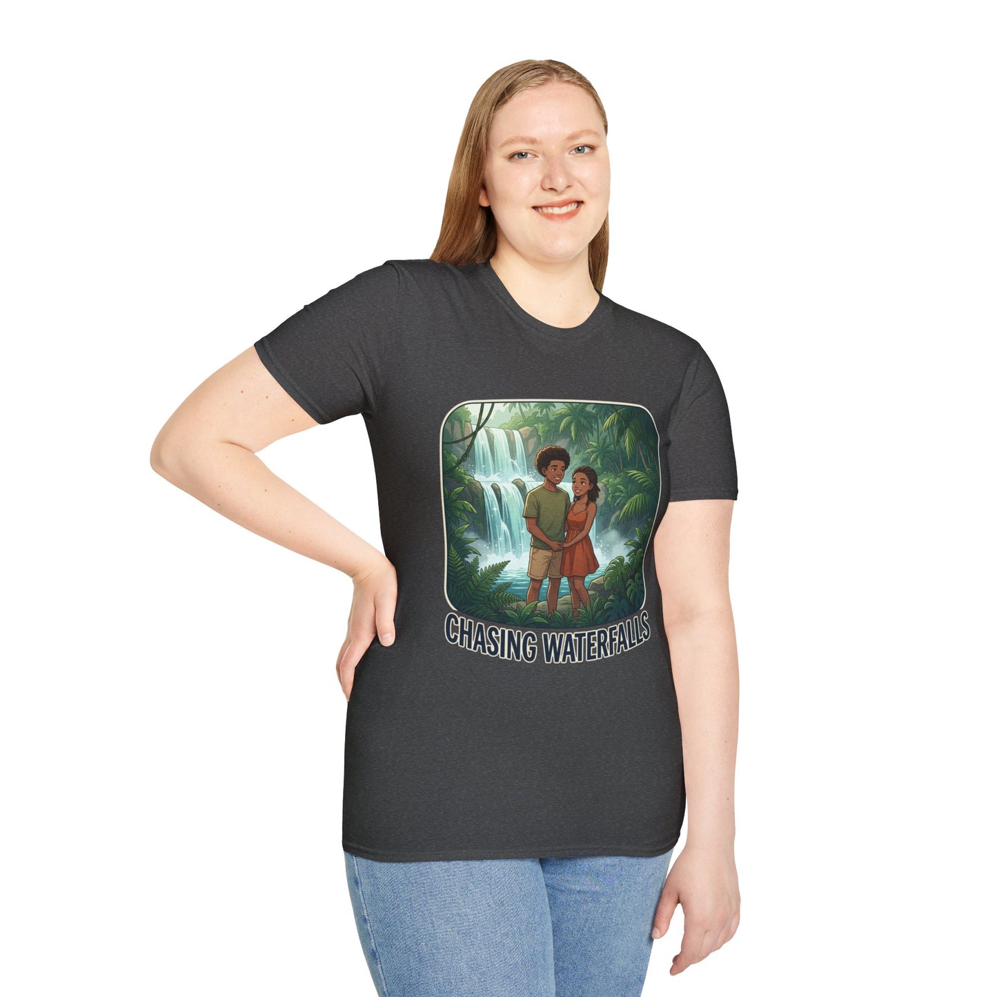 Chasing Waterfalls T-Shirt — Couple Adventure Graphic Tee