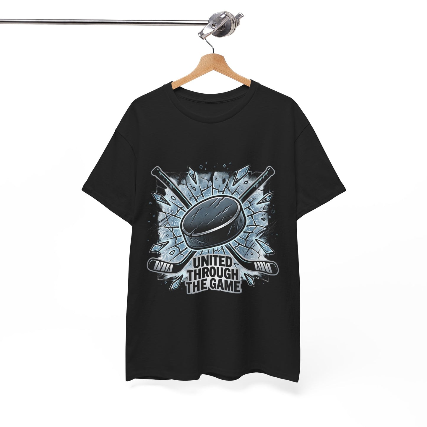 Hockey T-Shirt — "United Through the Game" Graphic Tee