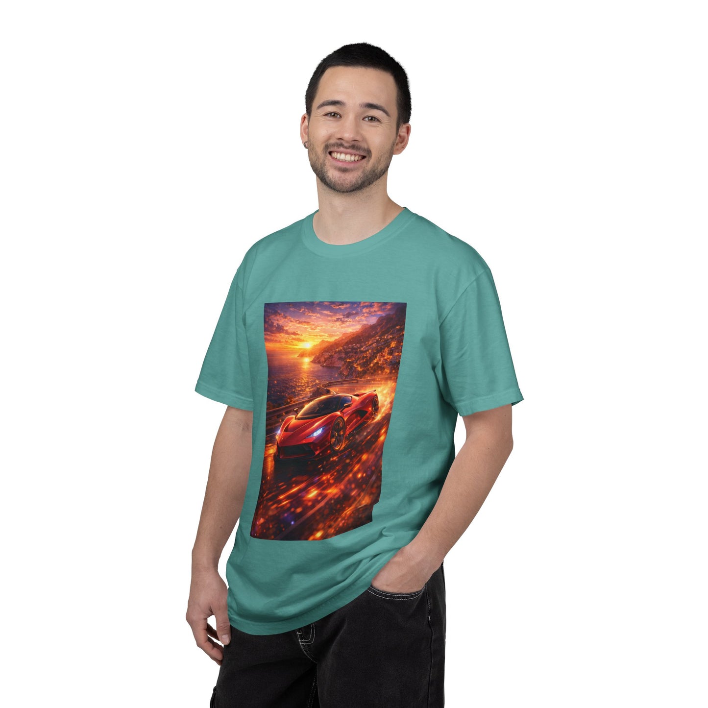 Ferrari F80- Amalfi Coast, Italy - T‑Shirt — Red Sports Car Print