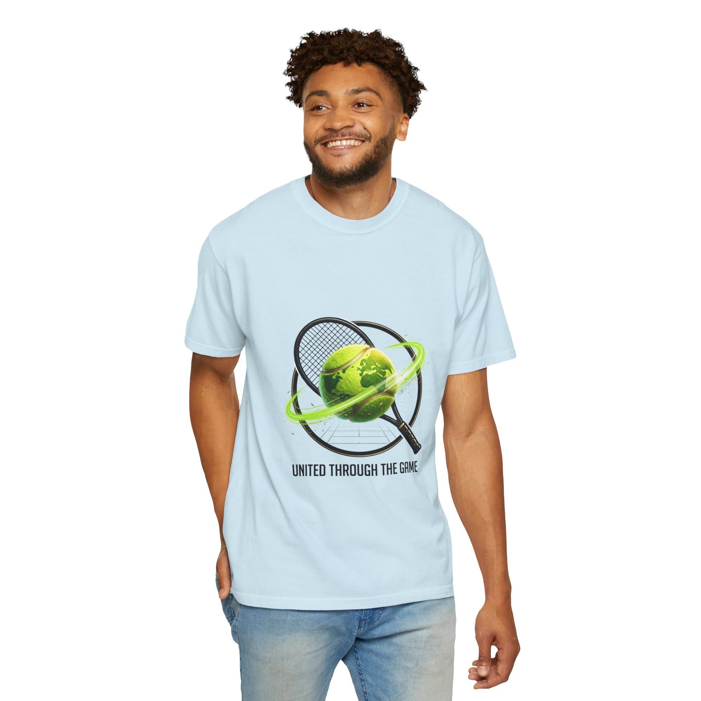 Tennis Globe T‑Shirt — "United Through the Game" Sports Tee