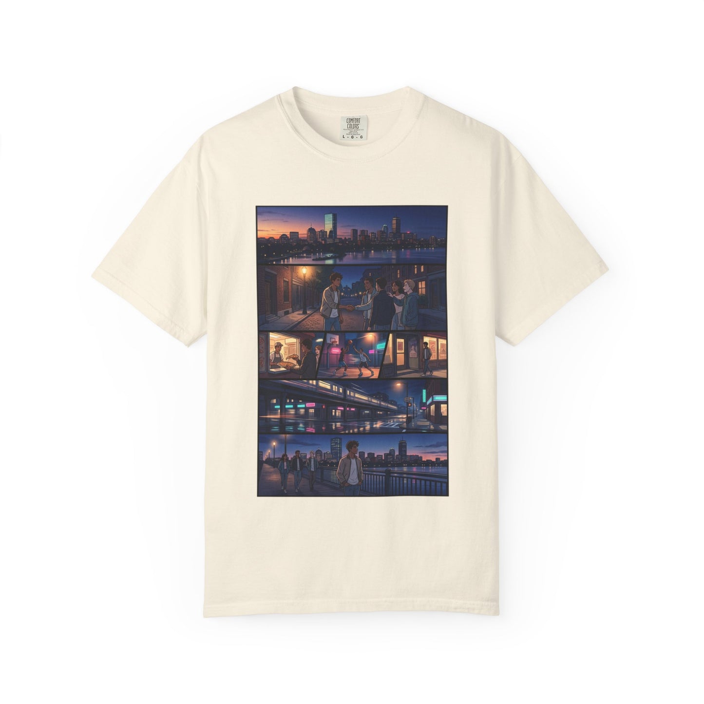 Boston: Built Different - City Nights Photo Collage T-Shirt