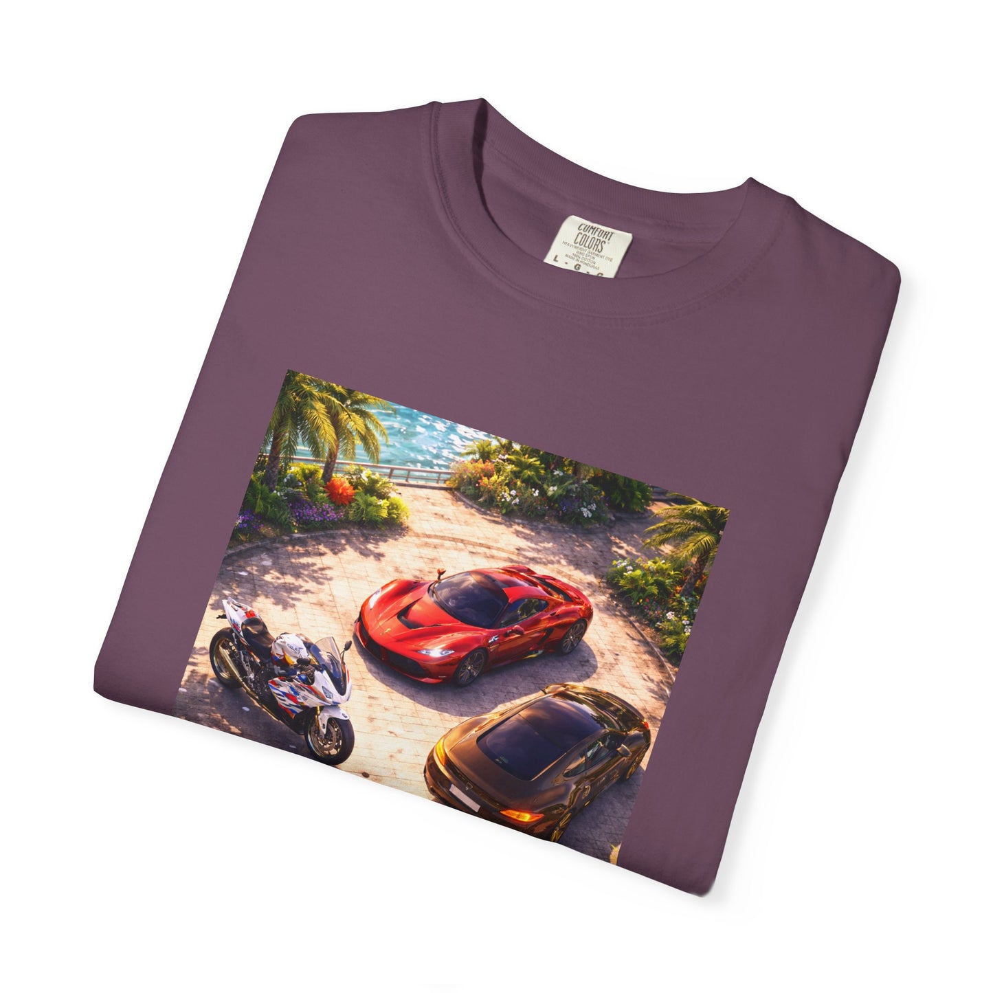 MULTI-VEHICLE - T-Shirt — Tropical Sports Cars & Motorbikes Print