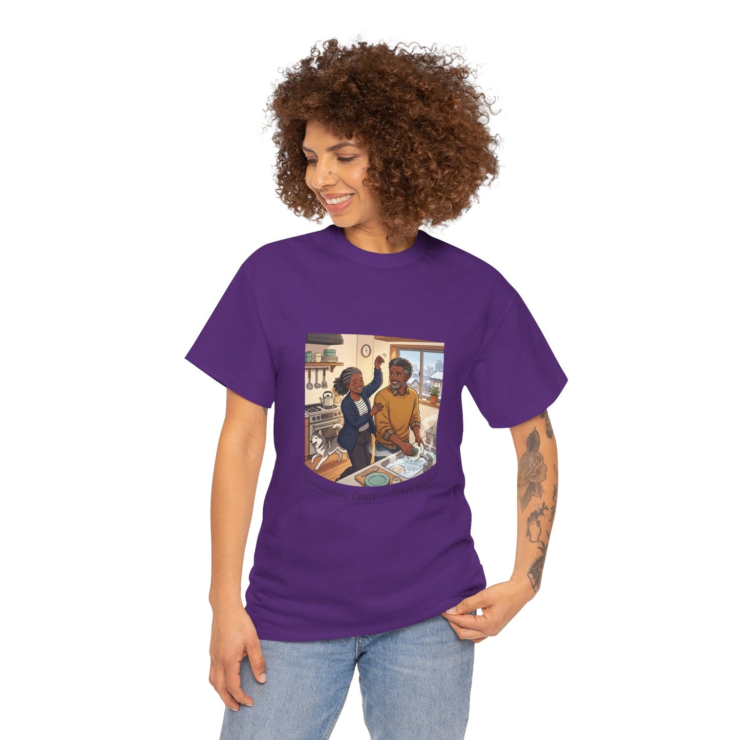 Dishwashing Dance Tee — Couple Kitchen Graphic T-Shirt