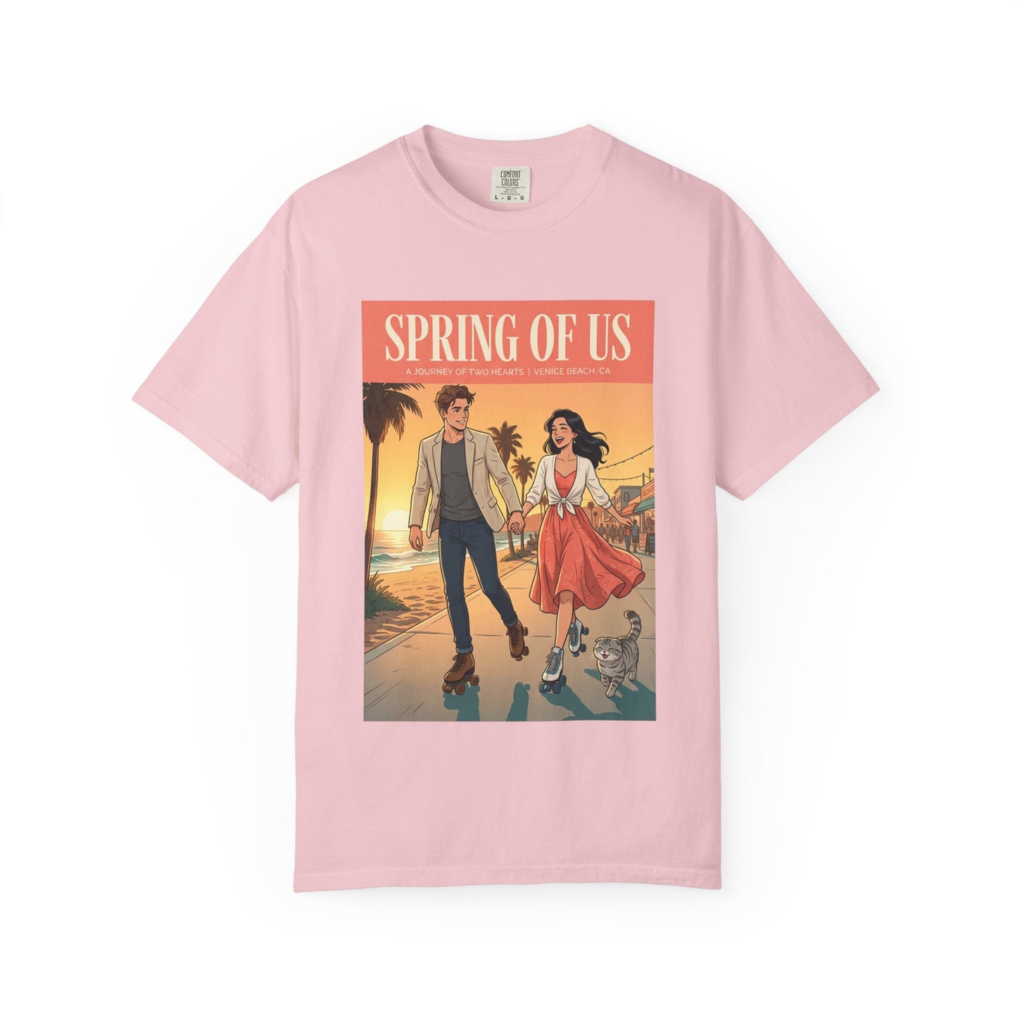 Spring of Us T-Shirt — Vintage Romantic Beach Couple Graphic Tee