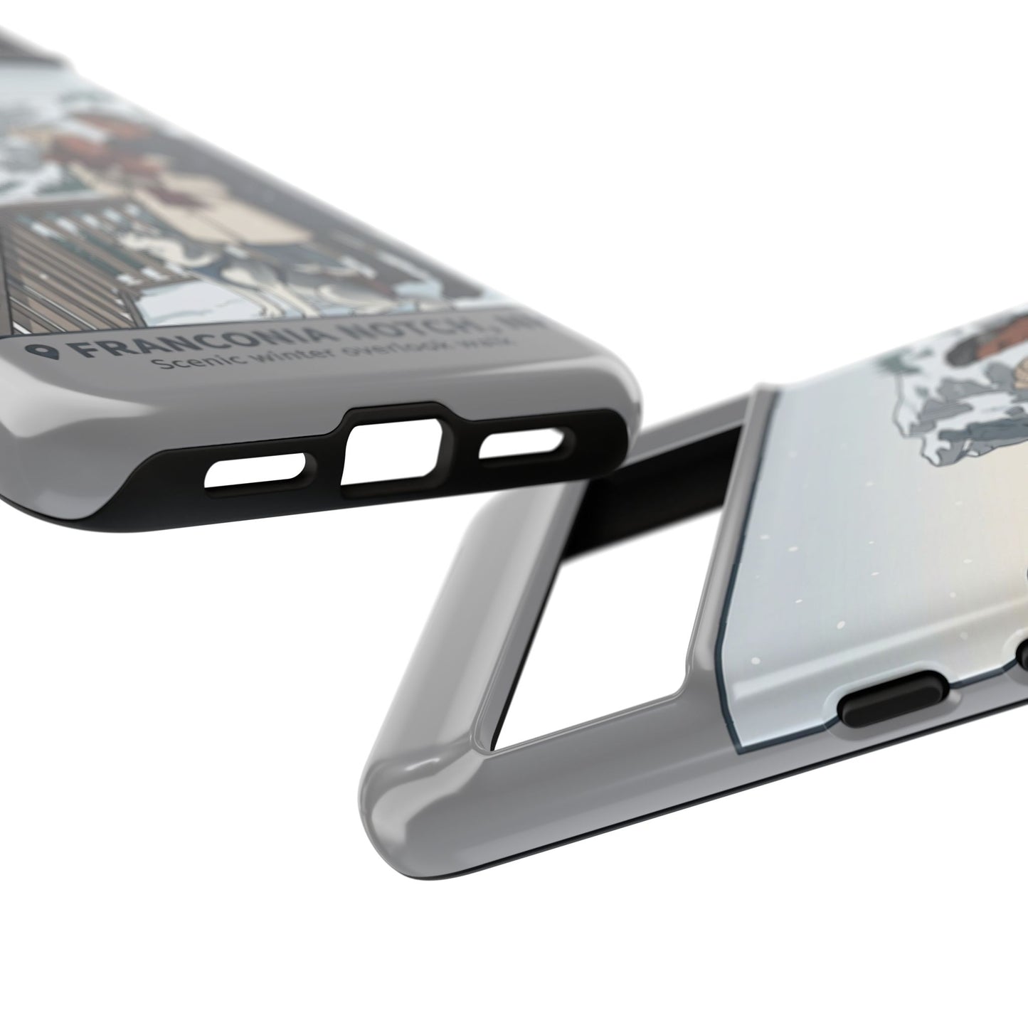 Winter Scenic Phone Case — Franconia Notch NH Couples & Husky Design