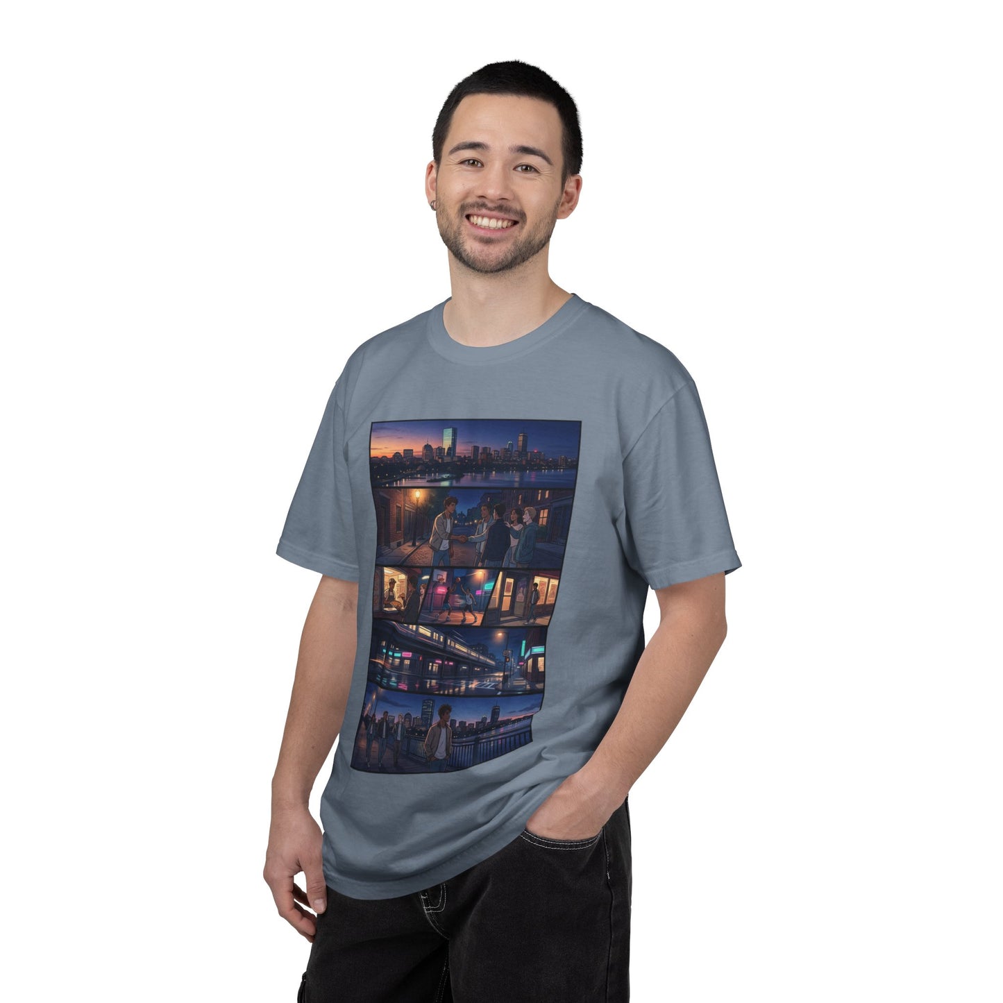 Boston: Built Different - City Nights Photo Collage T-Shirt