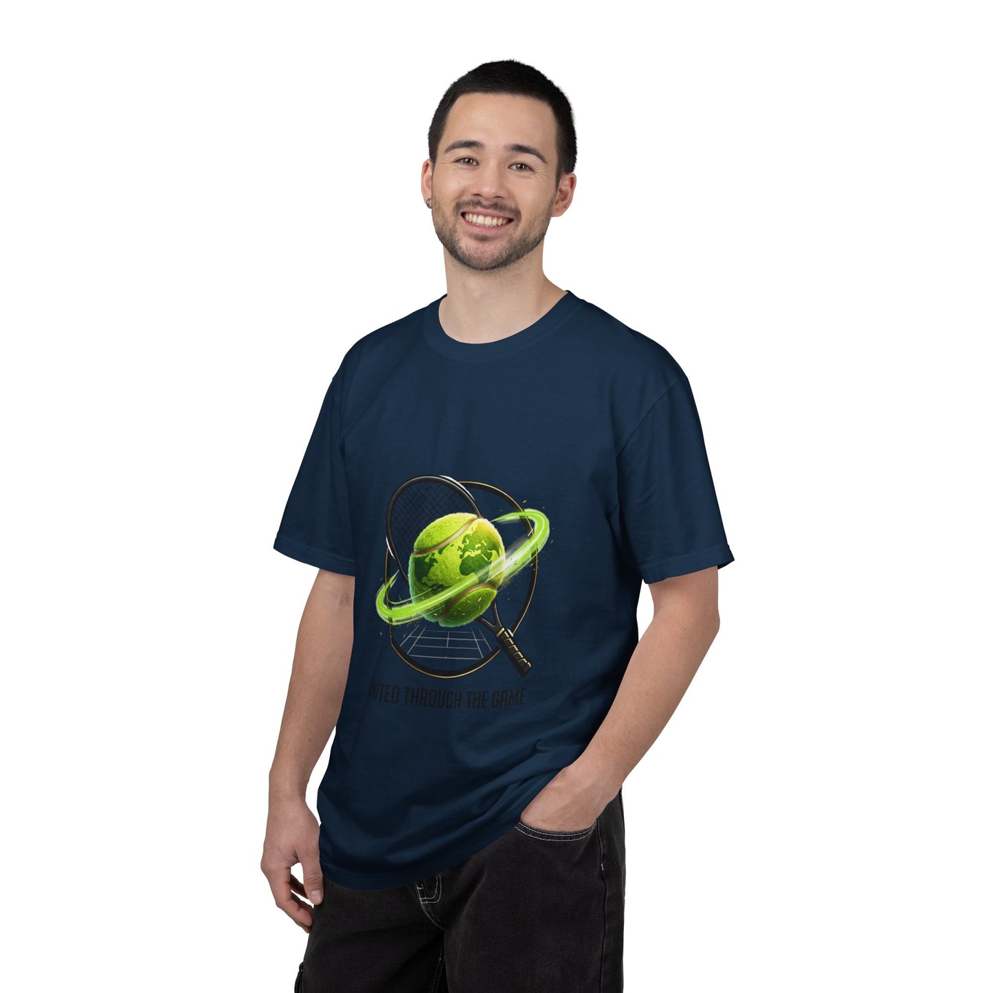 Tennis Globe T‑Shirt — "United Through the Game" Sports Tee