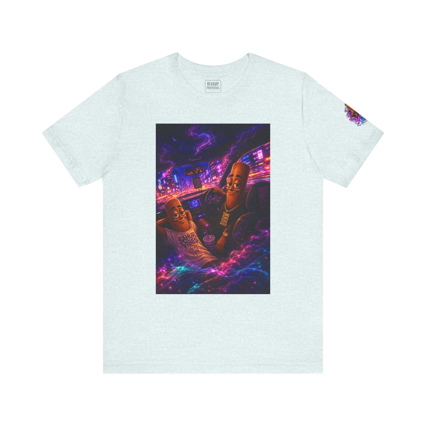 Tung Tung Tung Sahur Who Ride Like Us T-Shirt — Night Cruise Vaporwave Graphic Tee