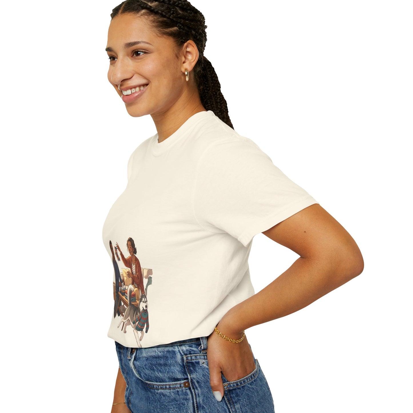 Picnic Cheers T-Shirt — Vintage Couple & Dog Illustration Tee