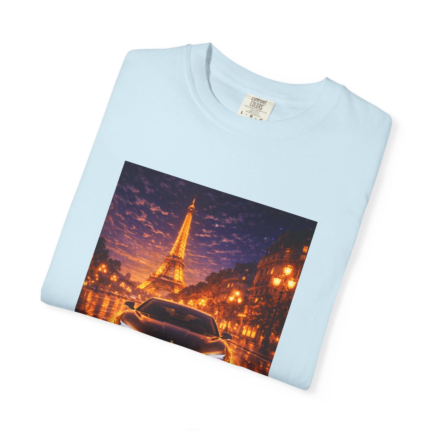 Paris Night Drive T-Shirt — Eiffel Tower Car Scene