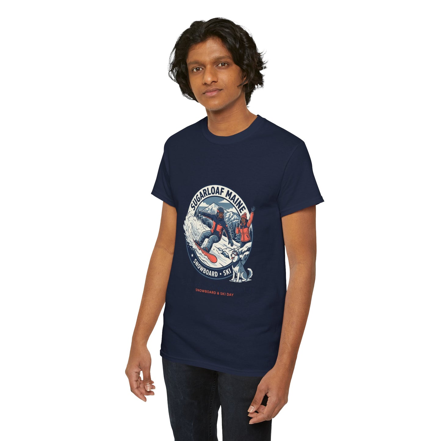 Sugarloaf Maine Snowboard & Ski T‑Shirt — Sugarloaf‑Carrabassett Valley Retro Graphic Tee