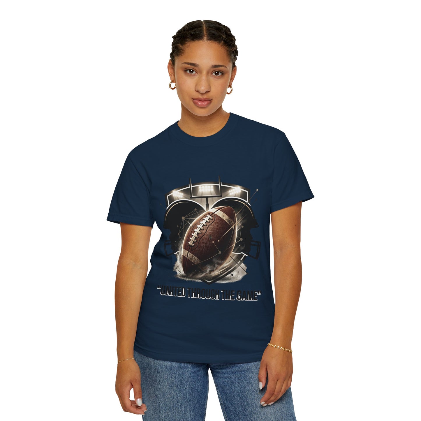 Football T-Shirt — "United Through the Game" Team Spirit Tee