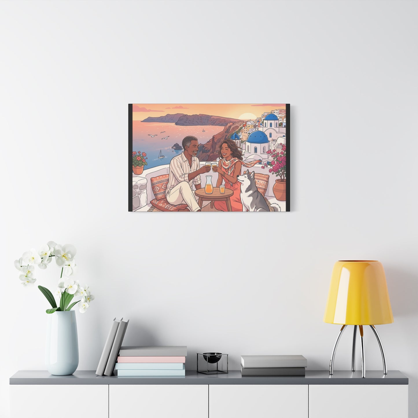 Santorini, Greece – “Sunset Serenade - Matte Canvas, Stretched, 1.25"