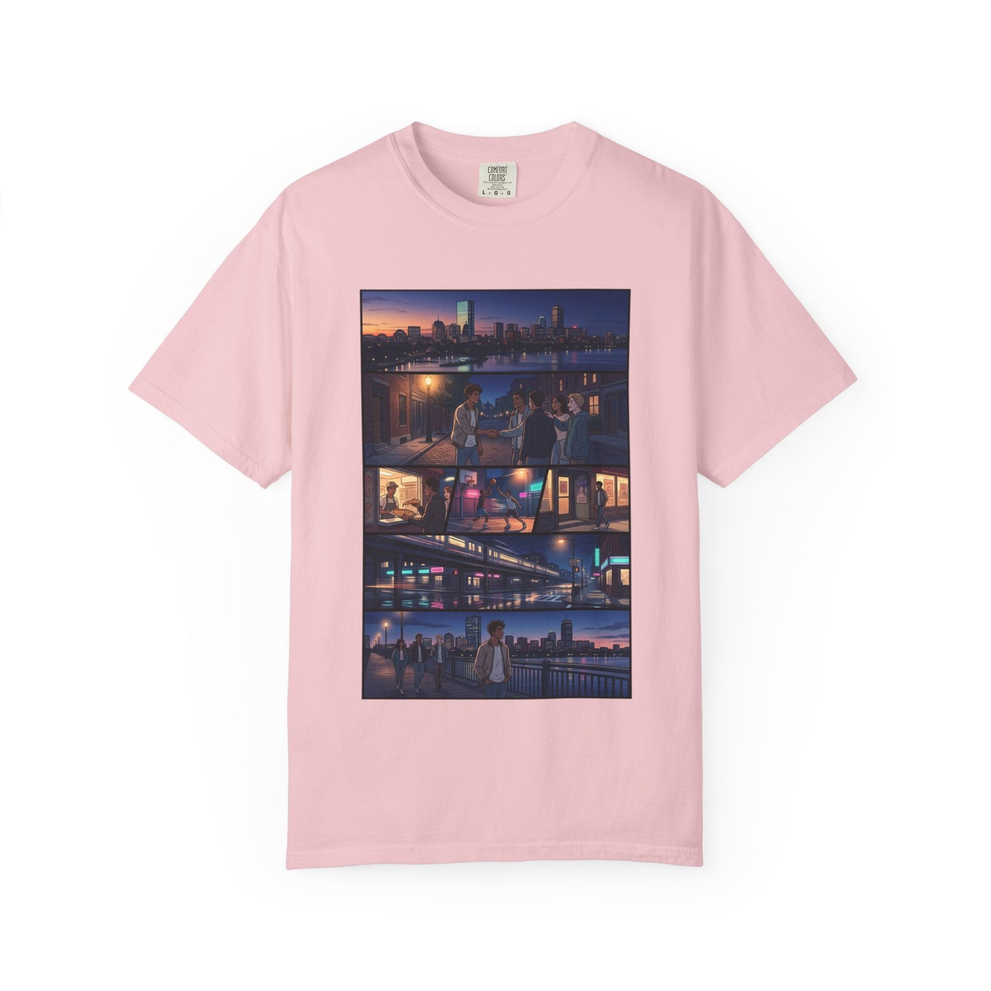Boston: Built Different - City Nights Photo Collage T-Shirt