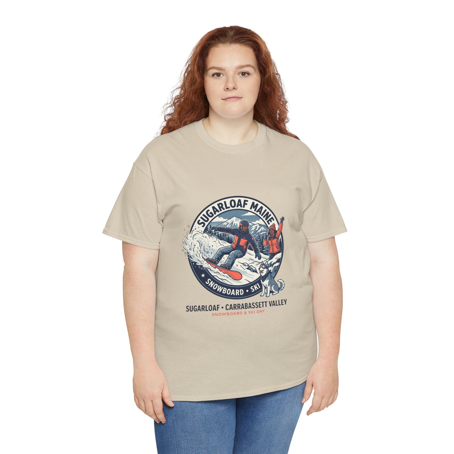 Sugarloaf Maine Snowboard & Ski T‑Shirt — Sugarloaf‑Carrabassett Valley Retro Graphic Tee