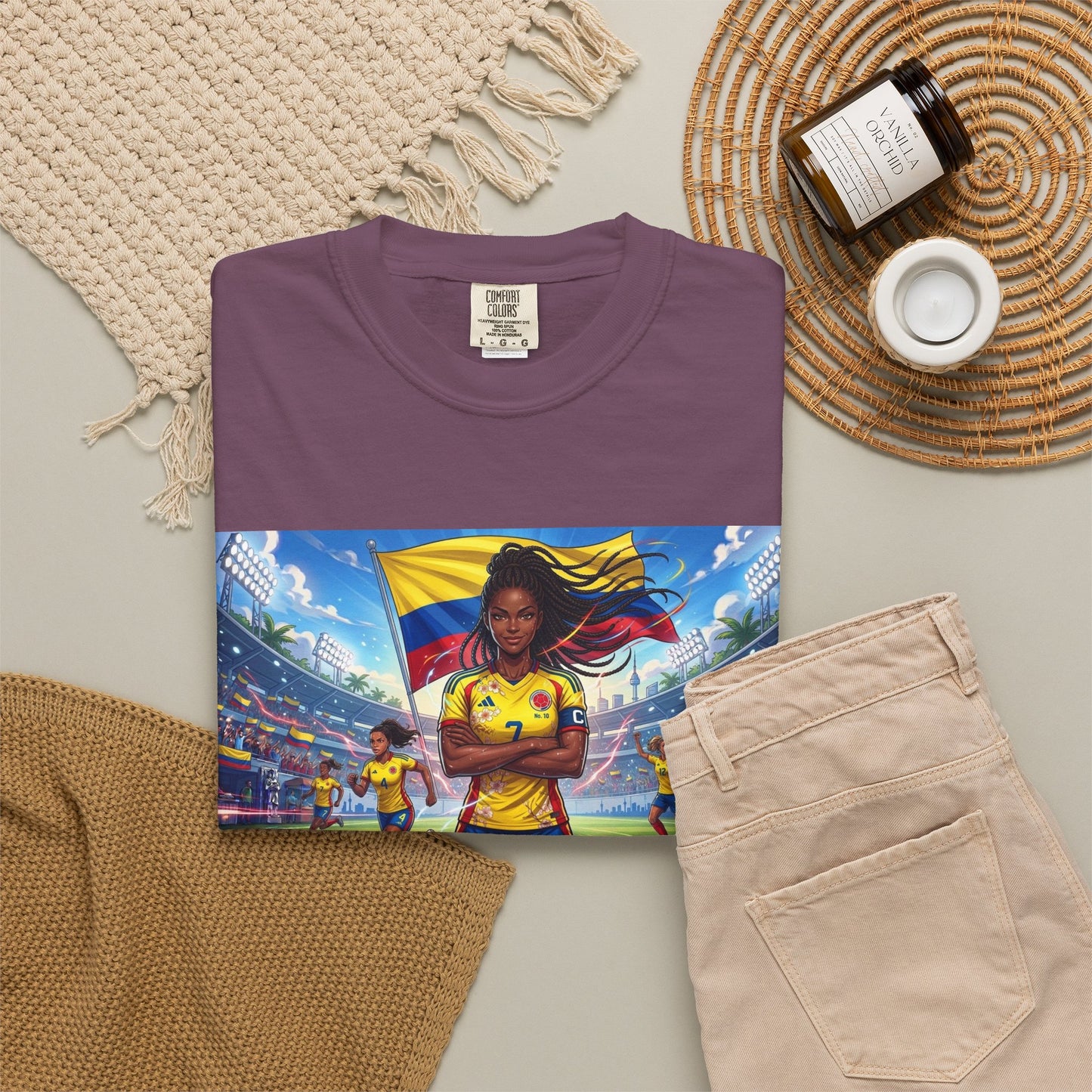 Soccer Champion Graphic T-Shirt — Woman Goalkeeper Stadium Art