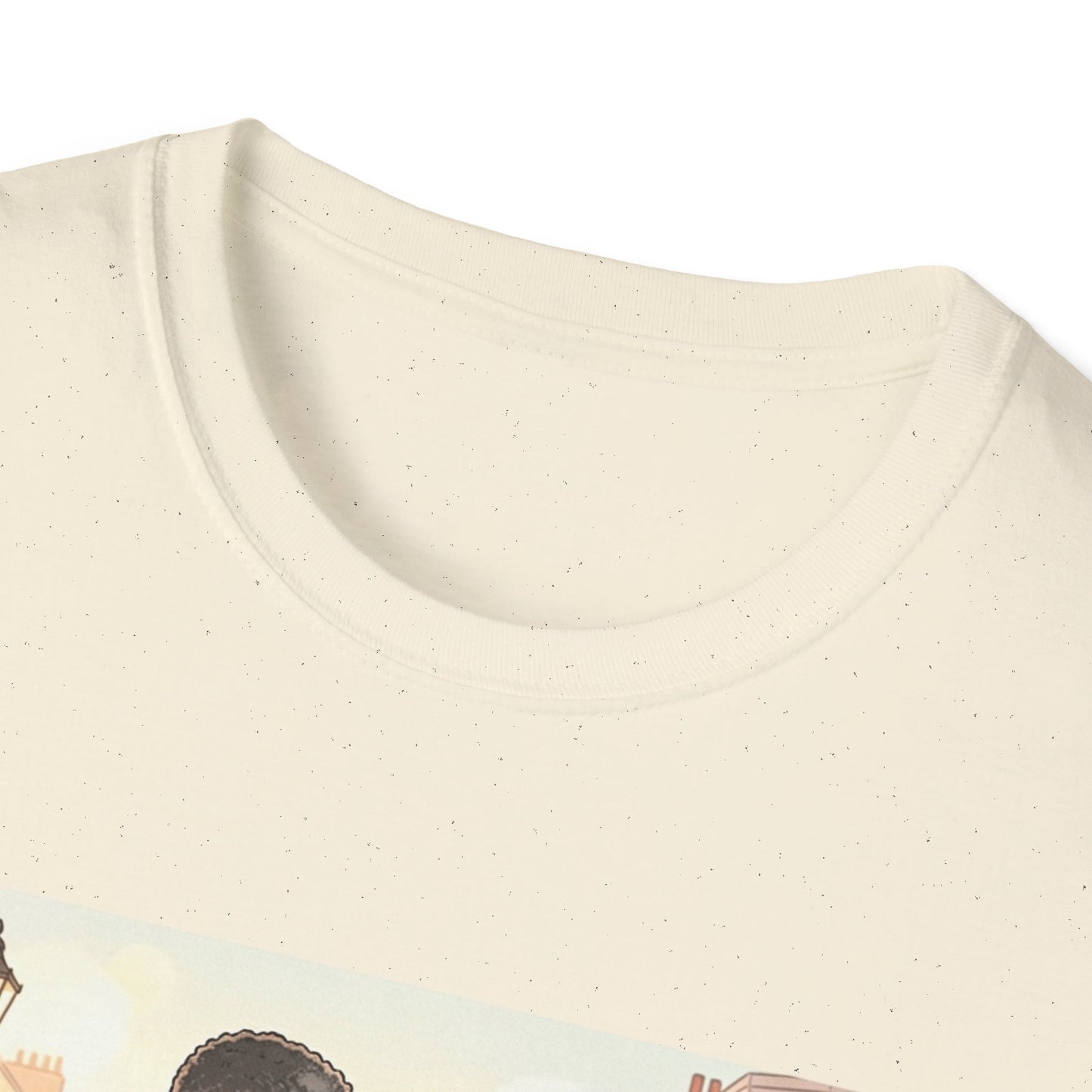 Romantic City Stroll T-Shirt — Couple Bouquet Illustration
