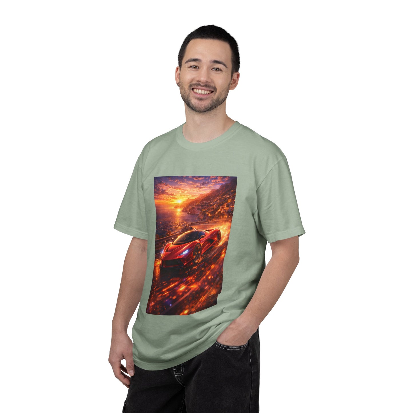 Ferrari F80- Amalfi Coast, Italy - T‑Shirt — Red Sports Car Print