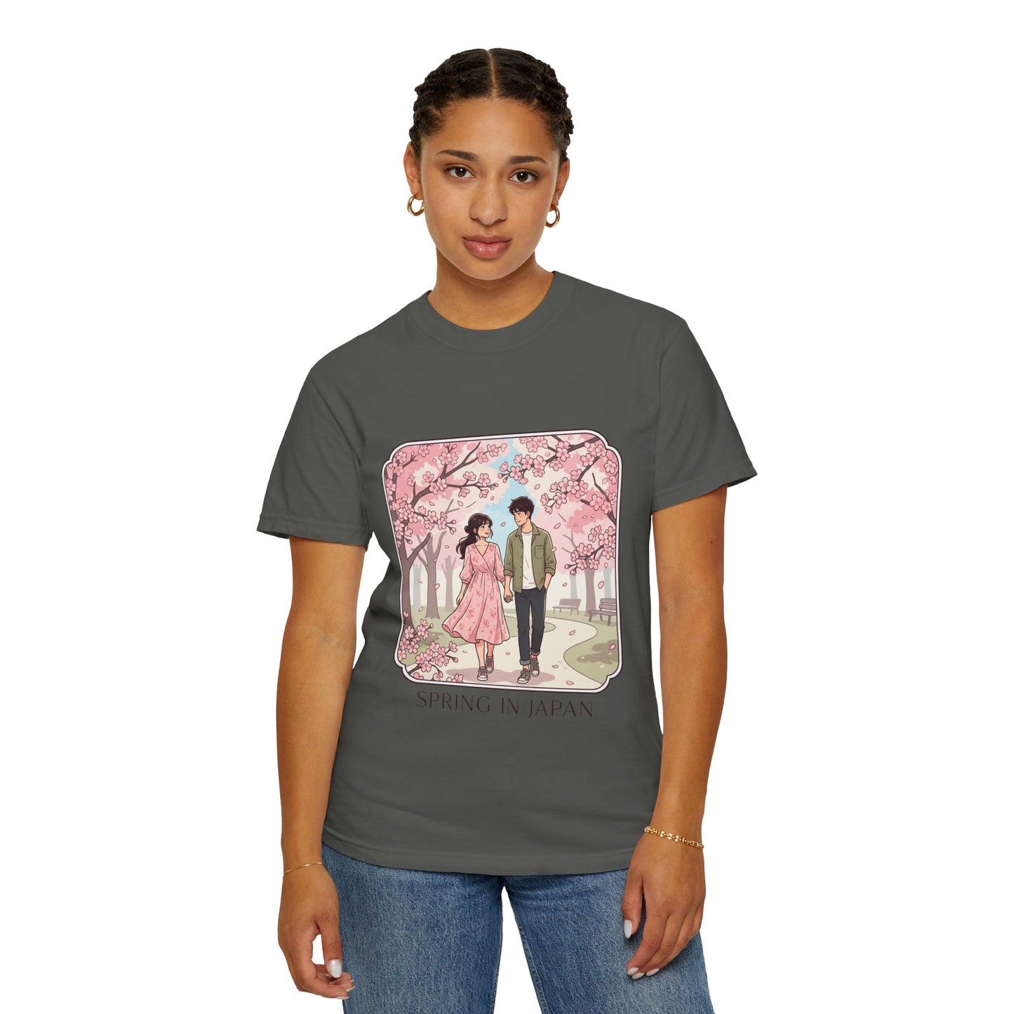 Spring in Japan T-Shirt — Cherry Blossom Couple Graphic Tee