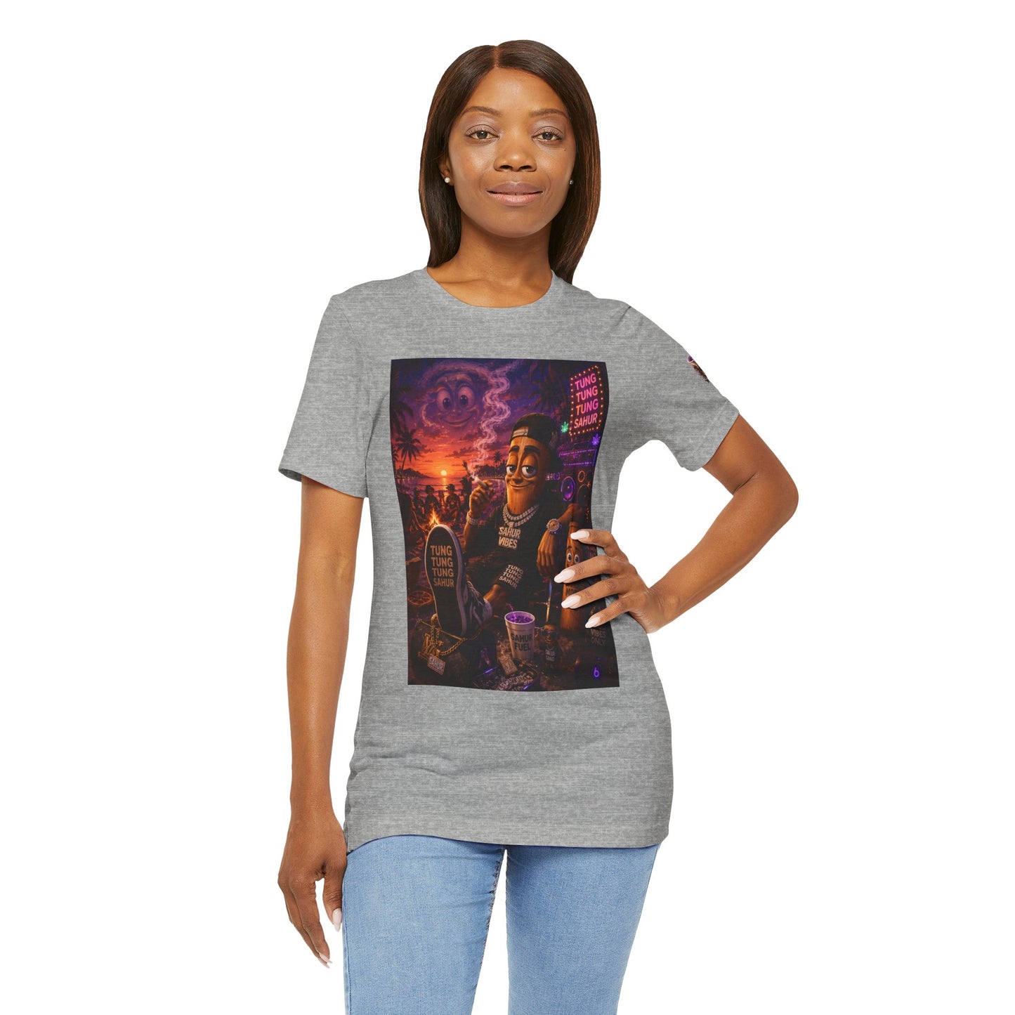 Tung Tung Tung Sahur T-Shirt — "Summertime Vibes" Retro Beach Party Graphic Tee