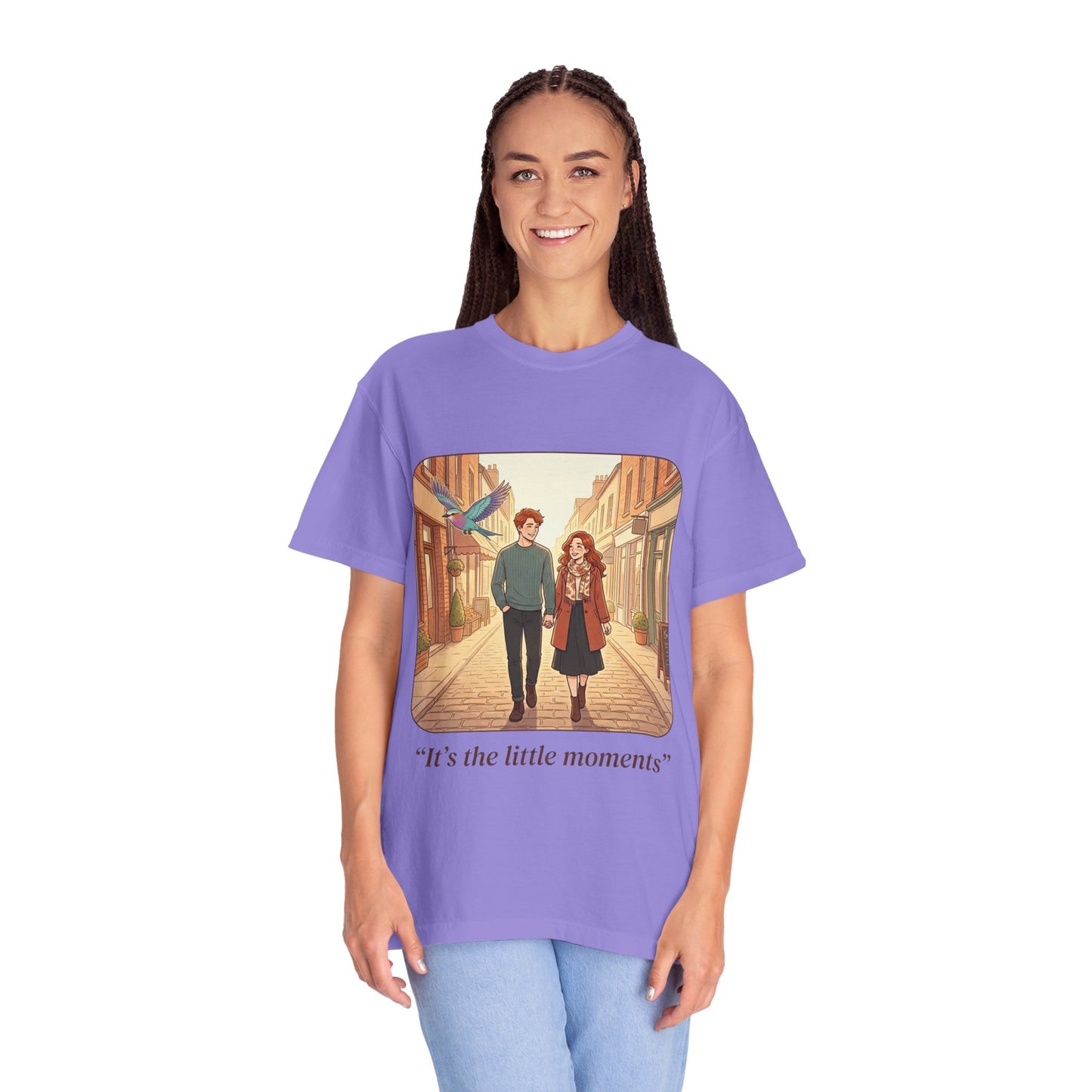 Romantic Stroll T-Shirt — “It’s the little moments” Couple Illustration Tee