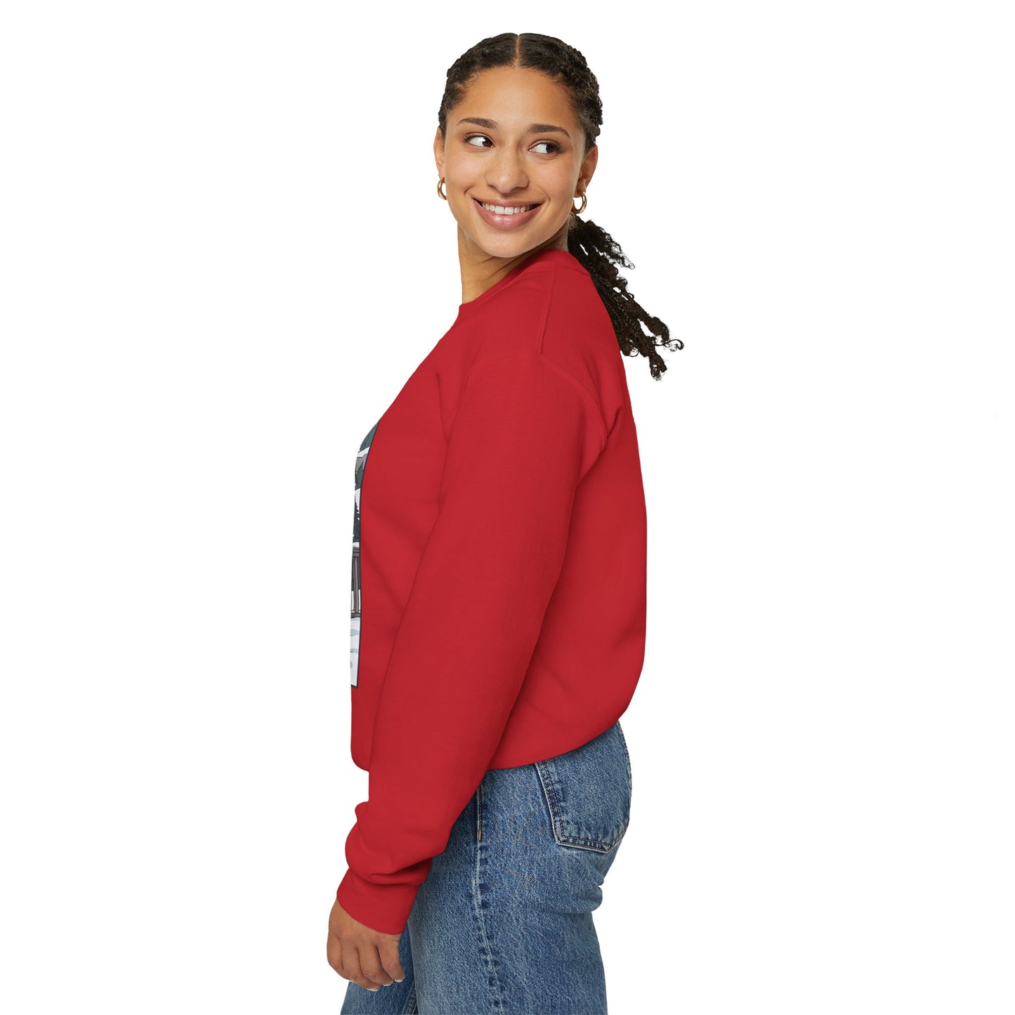 Crewneck Sweatshirt — Franconia Notch Winter Couple Scenic Graphic