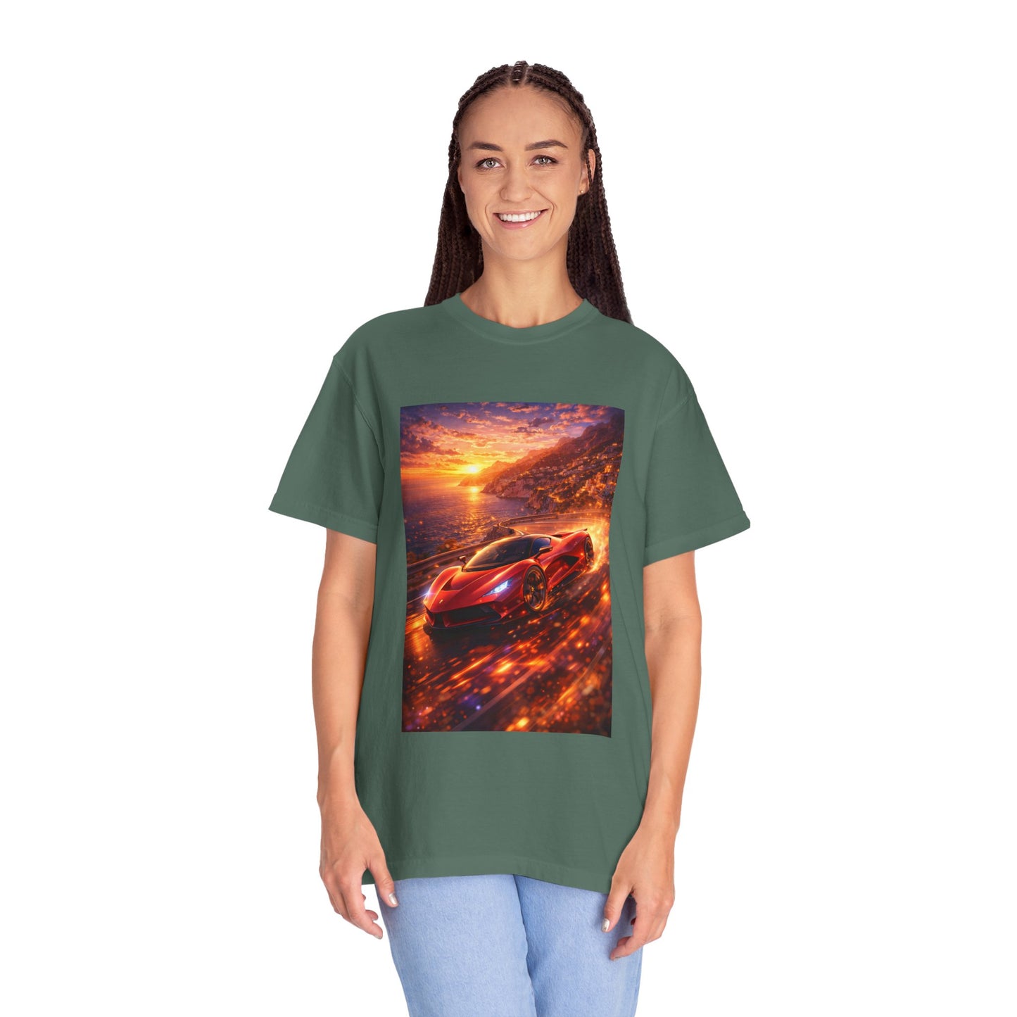 Ferrari F80- Amalfi Coast, Italy - T‑Shirt — Red Sports Car Print