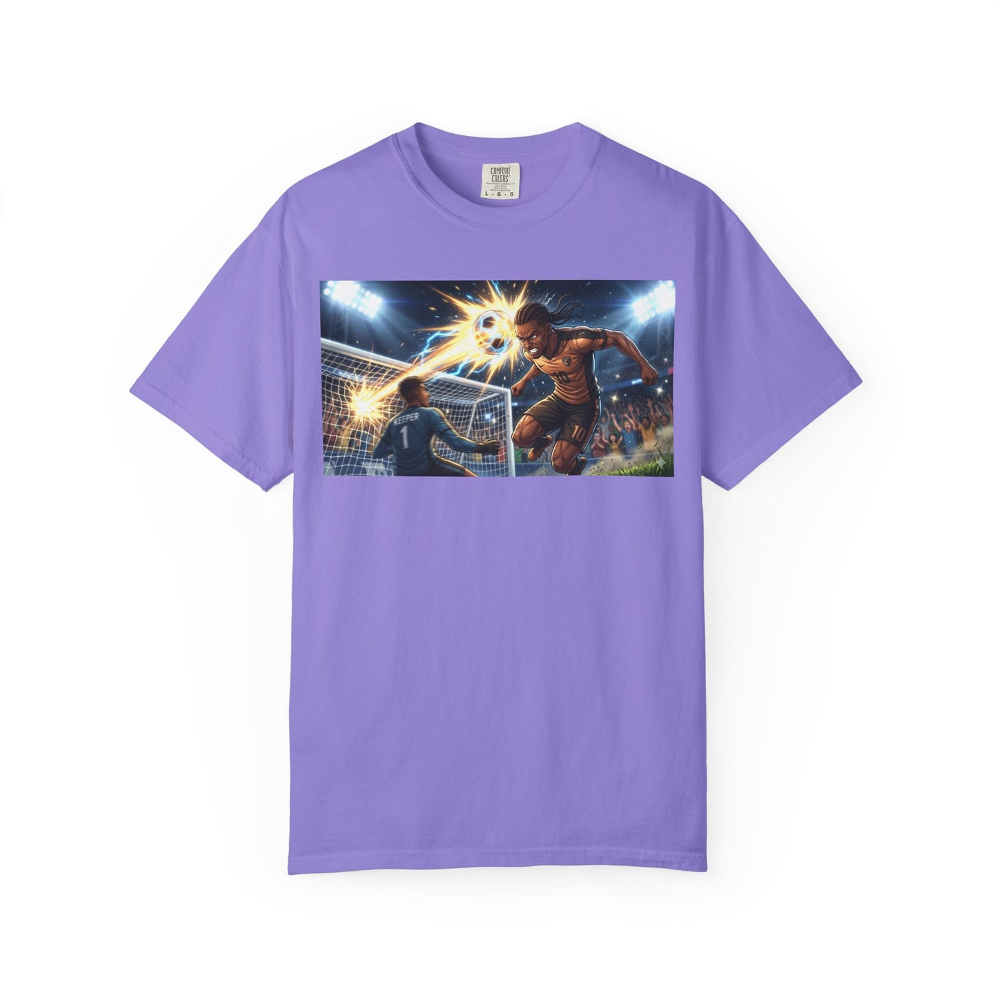 Soccer Goal Explosion T-Shirt — Action-Packed Football Graphic Tee