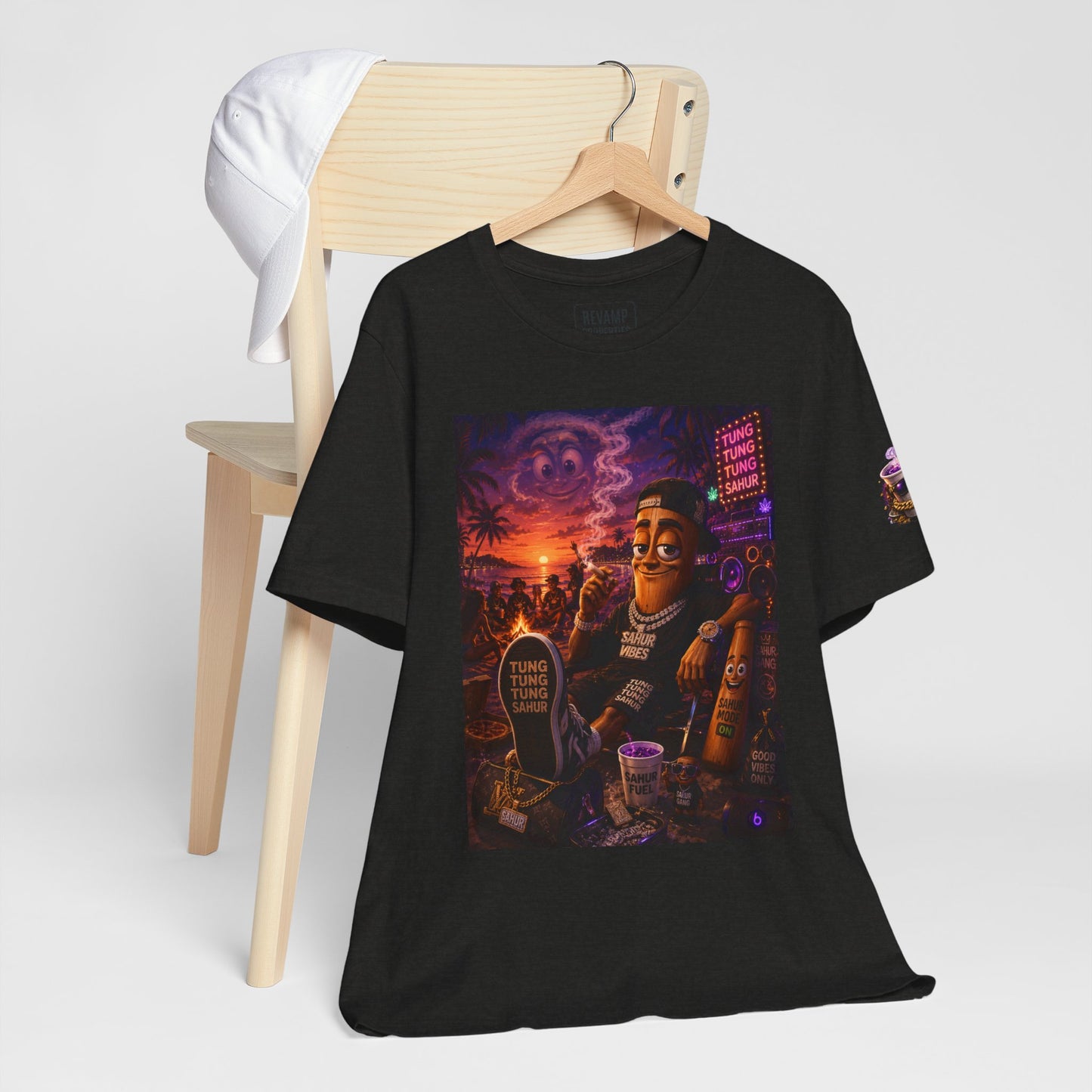 Tung Tung Tung Sahur T-Shirt — "Summertime Vibes" Retro Beach Party Graphic Tee