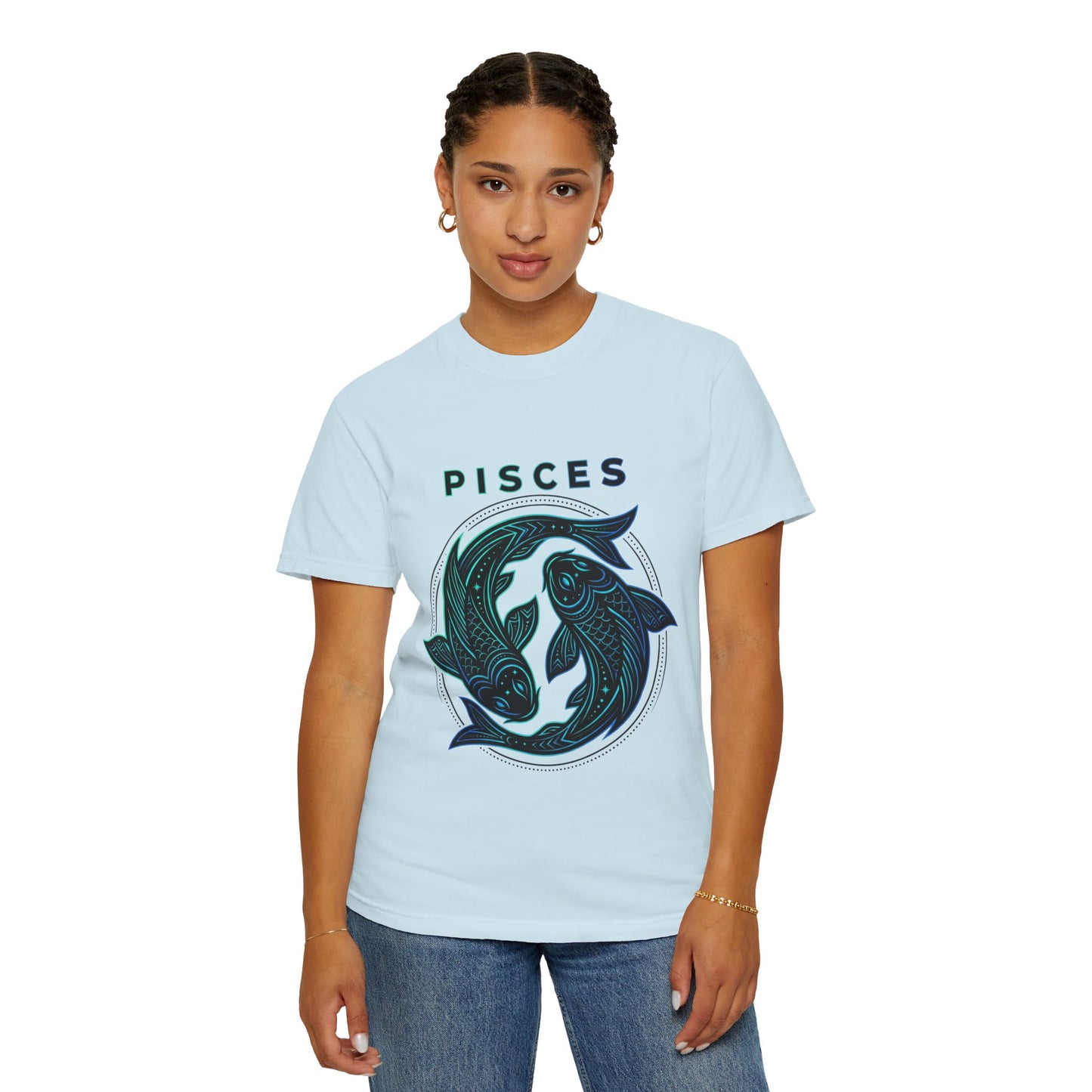 Pisces Zodiac T-Shirt — Artistic Twin Fish Astrology Tee