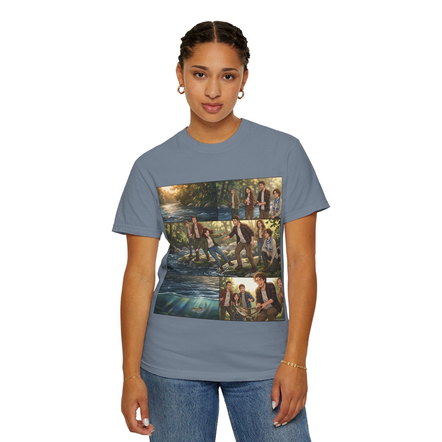 Band Photo Collage T-Shirt – Retro River Scene Crew Tee