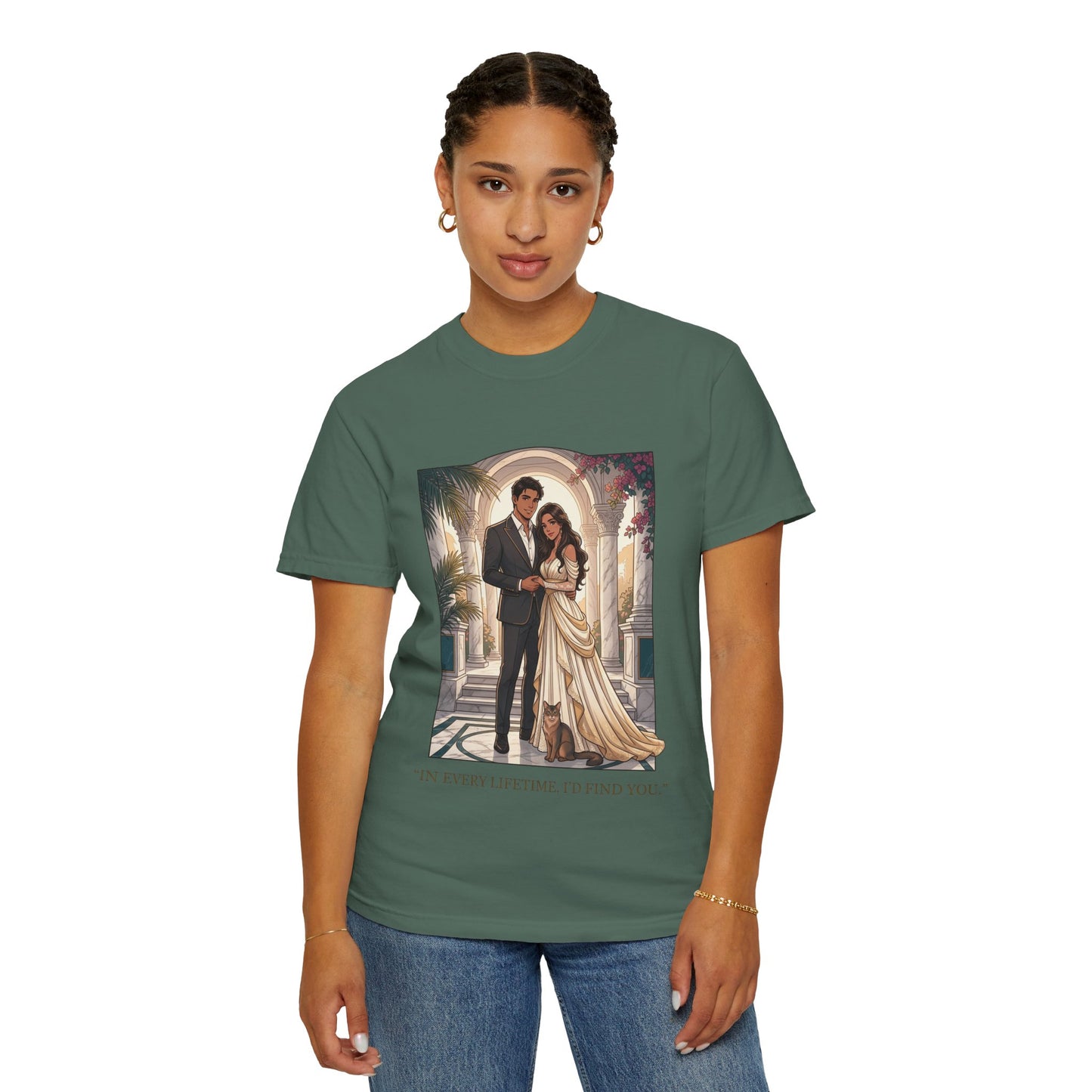 Romantic Vintage Wedding Portrait T-Shirt — "In Every Lifetime, I'd Find You"