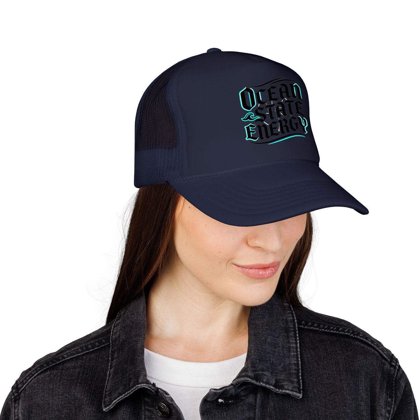Clean Slate Energy Trucker Hat — Retro Script Foam Mesh Cap