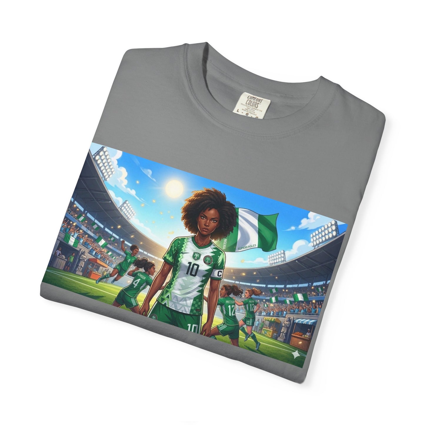 Commander- Female- Nigerian Soccer Player Stadium  - T-shirt - Graphic Tee