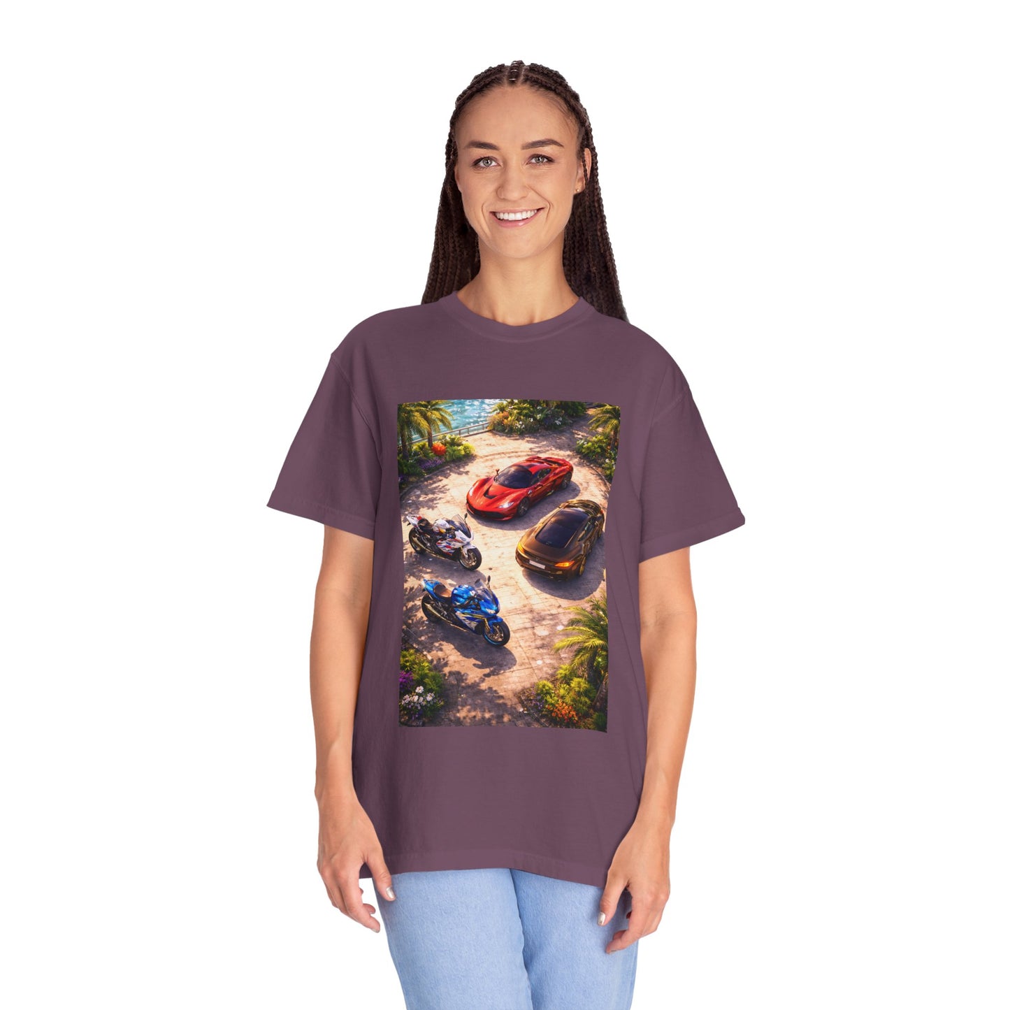 MULTI-VEHICLE - T-Shirt — Tropical Sports Cars & Motorbikes Print